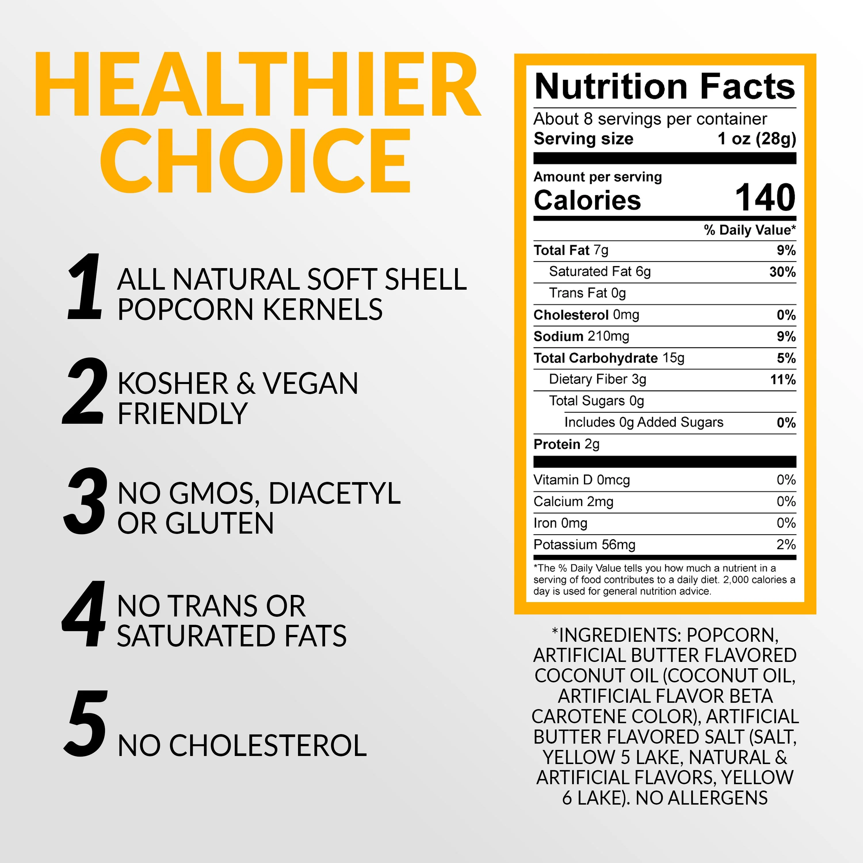 Best Tasting Premium 8-Ounce Popcorn, Oil & Seasoning Salt All-In-One Packs - 24 Count - Inhomebuy