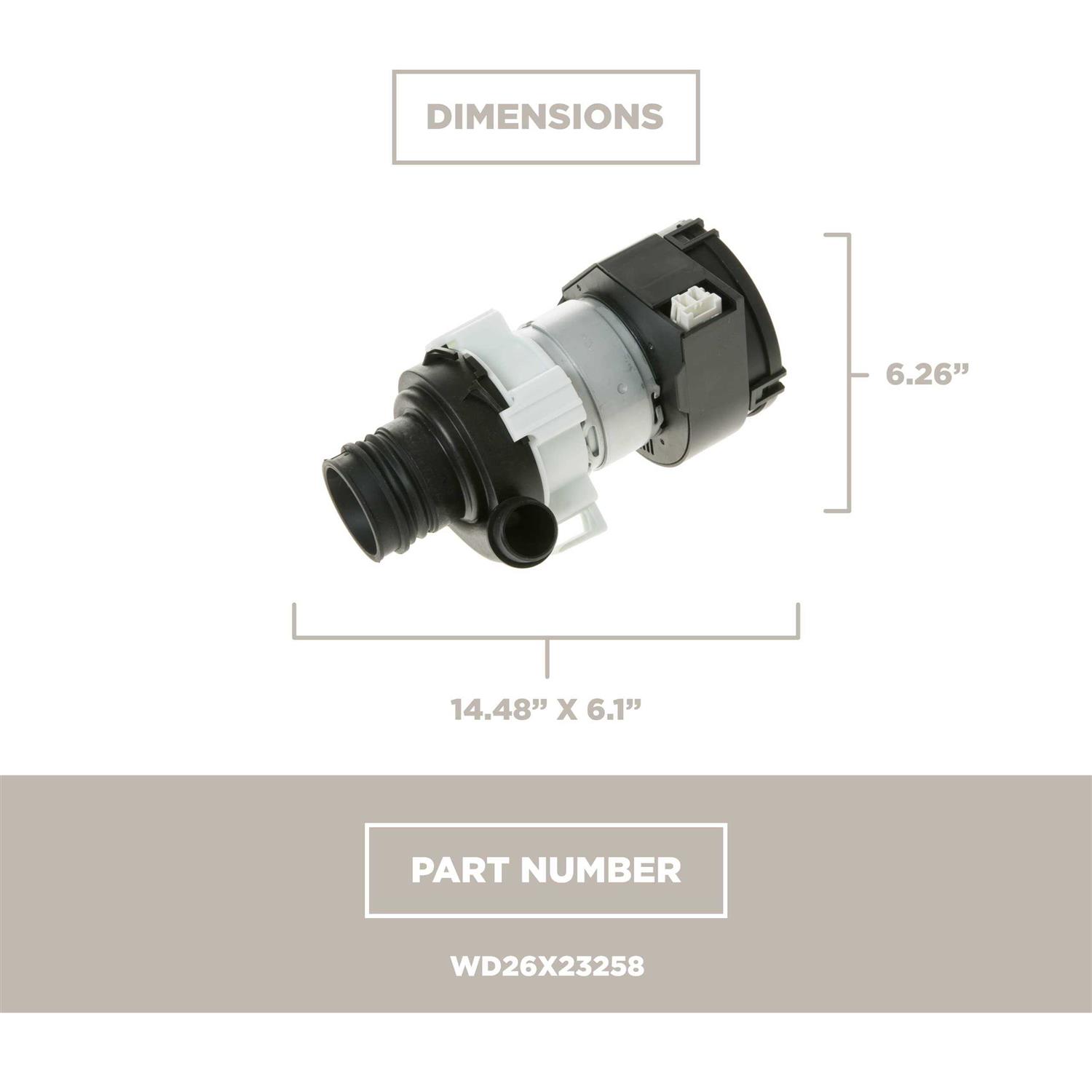 GE Washing Machine Drain Pump WH23X28418 - Inhomebuy