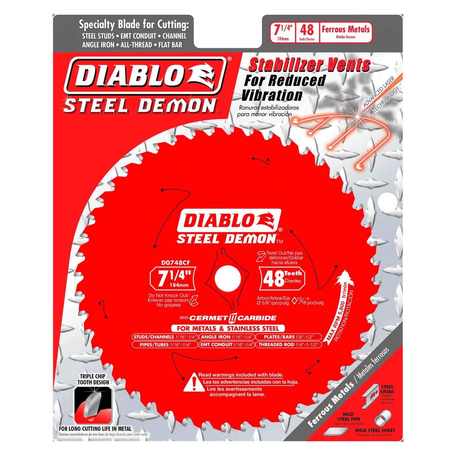 Diablo Steel Demon Cermet Circular Saw Blade D0748CFA - Inhomebuy