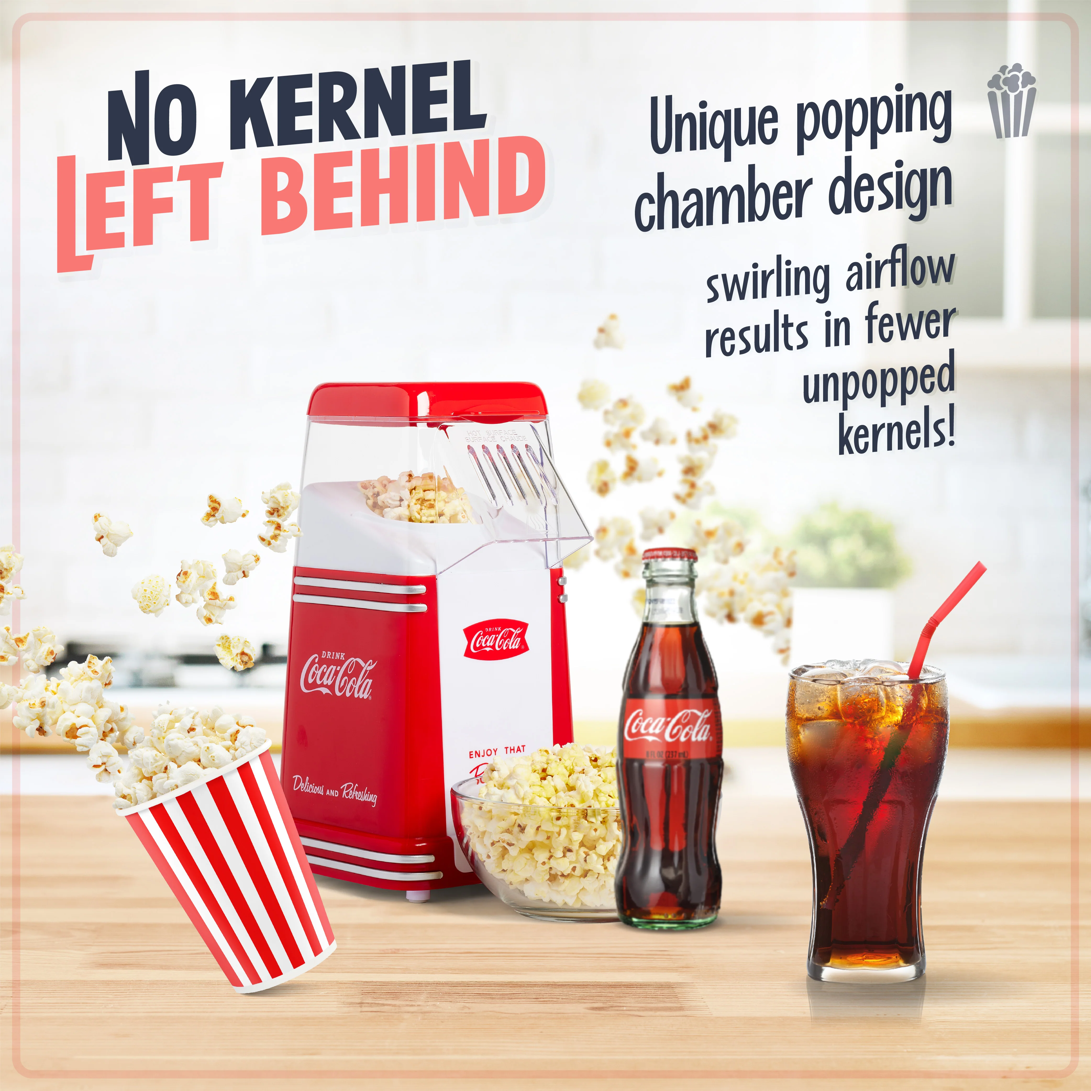 Coca-Cola® 8-Cup Hot Air Popcorn Maker - Inhomebuy