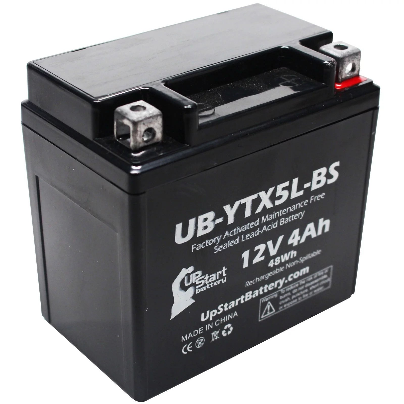 YTX5L-BS Battery Replacement (4Ah, 12v, Sealed) Factory Activated, Maintenance Free Battery Compatible with - 2006 Honda CRF150F, 2006 Honda CRF250X, 2005 Honda CRF250X, 2004 Honda CRF250X - Inhomebuy