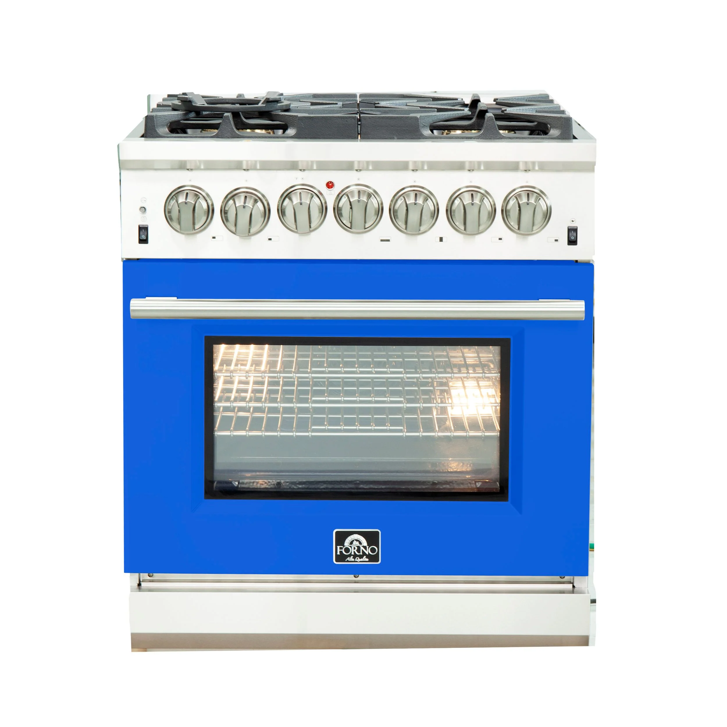 Forno 30 Inch Professional Freestanding Dual Fuel Range in Blue, FFSGS6187-30BLU - Inhomebuy