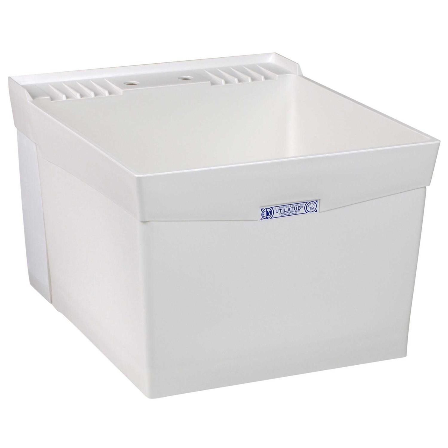 Mustee 19CF 20×24 inch Combo Laundry Tub, White - Inhomebuy