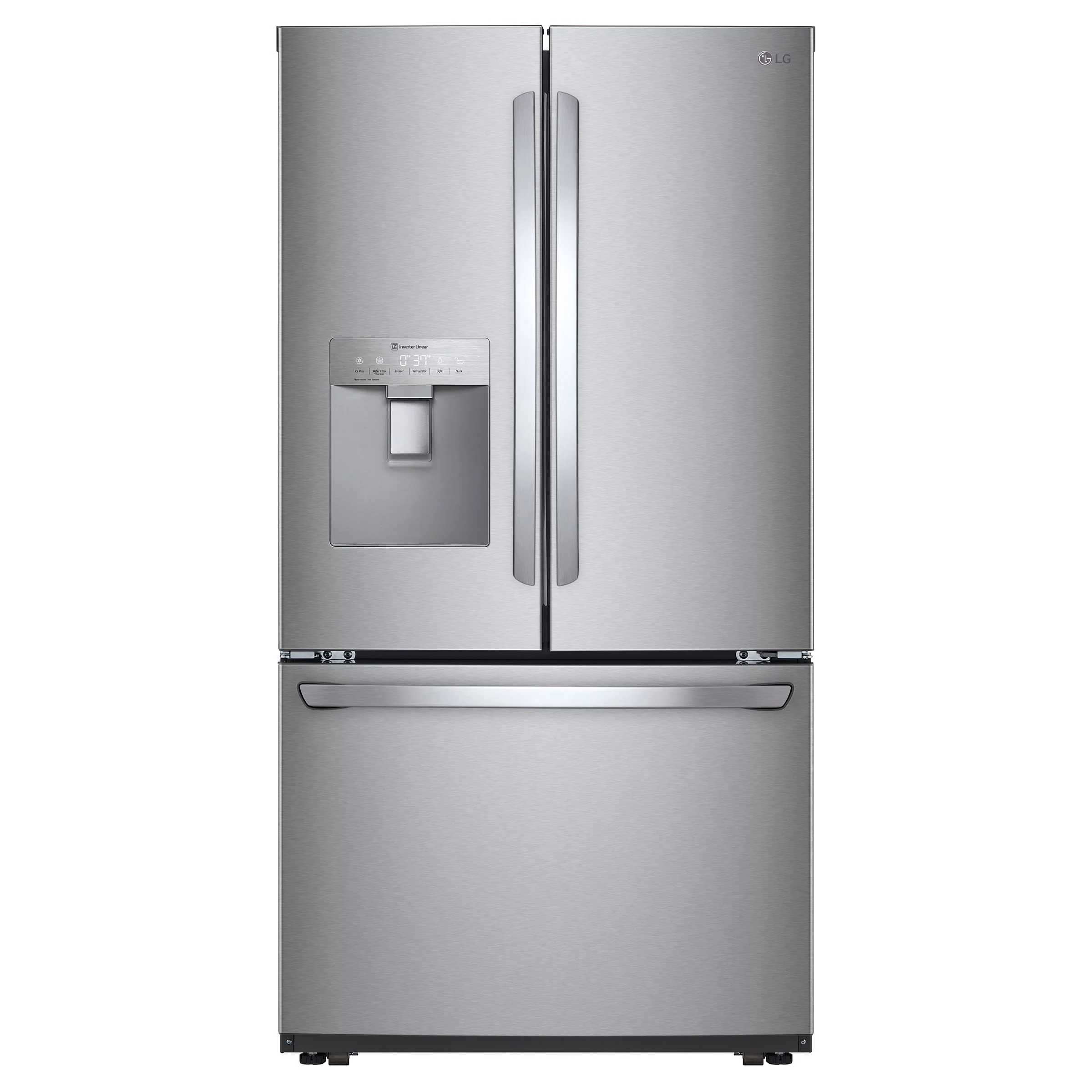 LG 36 IN. 29 CU. FT. SMUDGE-RESISTANT STAINLESS STEEL FRENCH DOOR WITH SLIM DESIGN EXTERNAL WATER DI - Inhomebuy