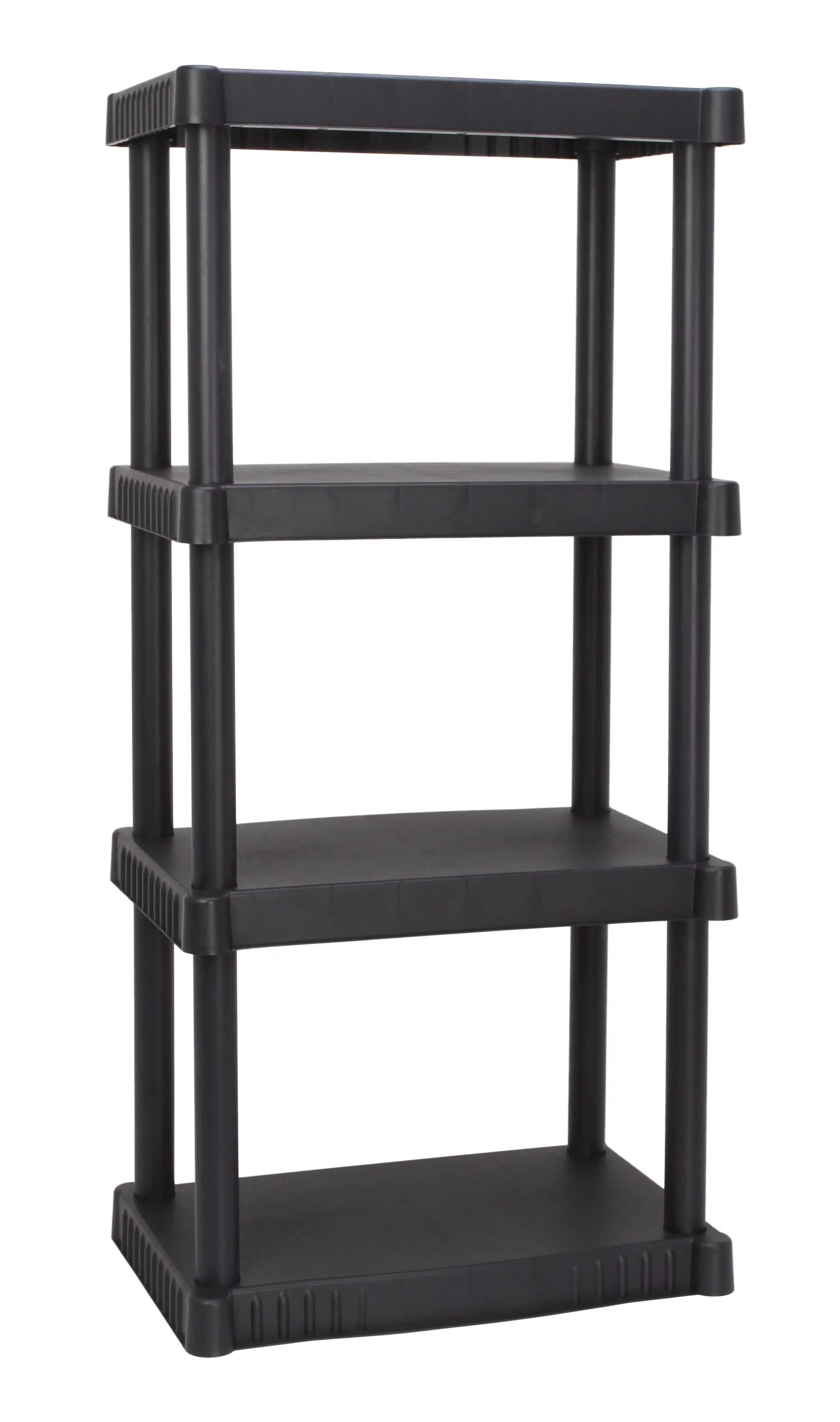 Hyper Tough 4-Shelf Plastic Garage Shelves, Black, Holds up to 340 lbs (3 Pack) - Inhomebuy