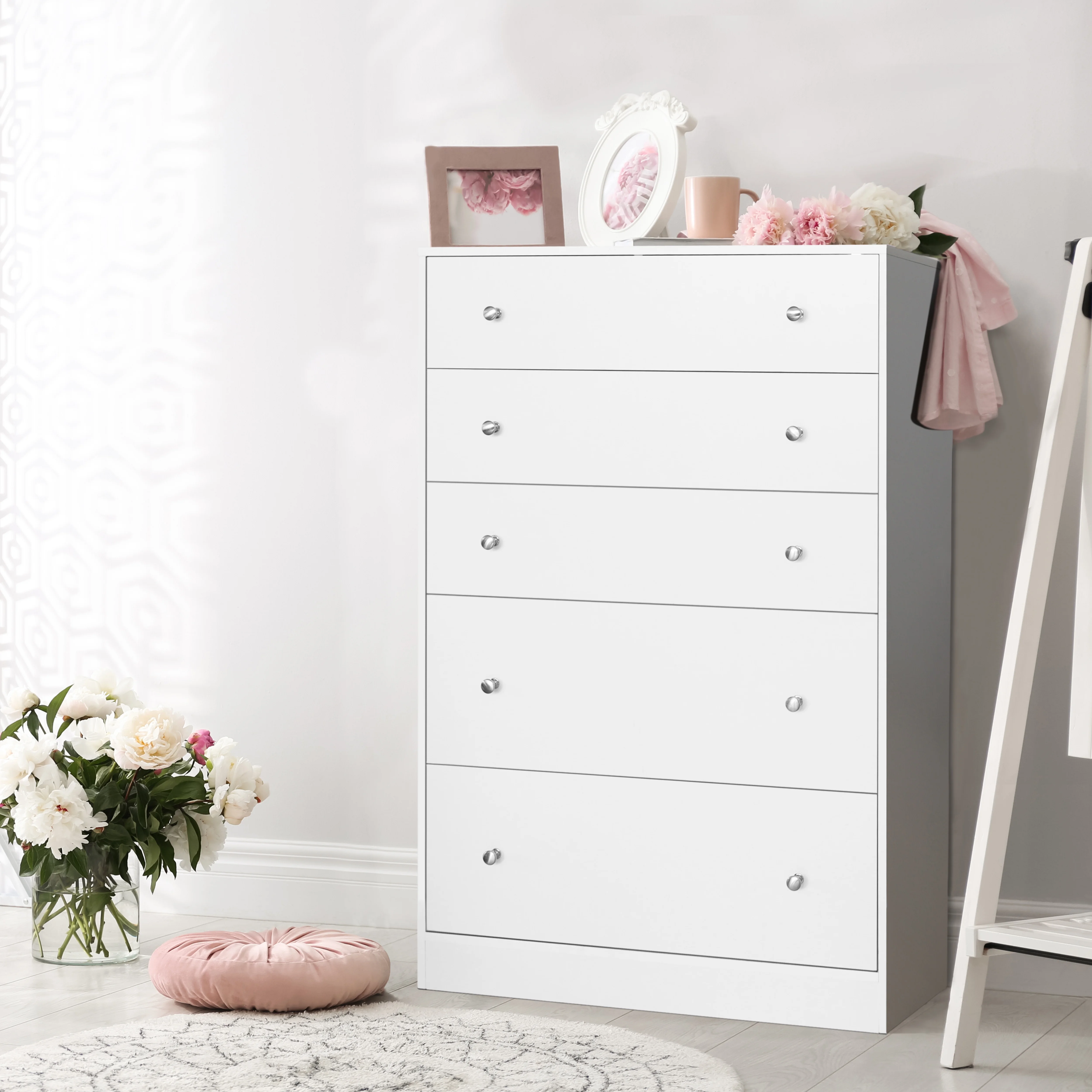 VEIKOUS 6 Drawer Dresser Chest for Bedroom, Storage Chest of Drawers for Closet Organizers, Black - Inhomebuy