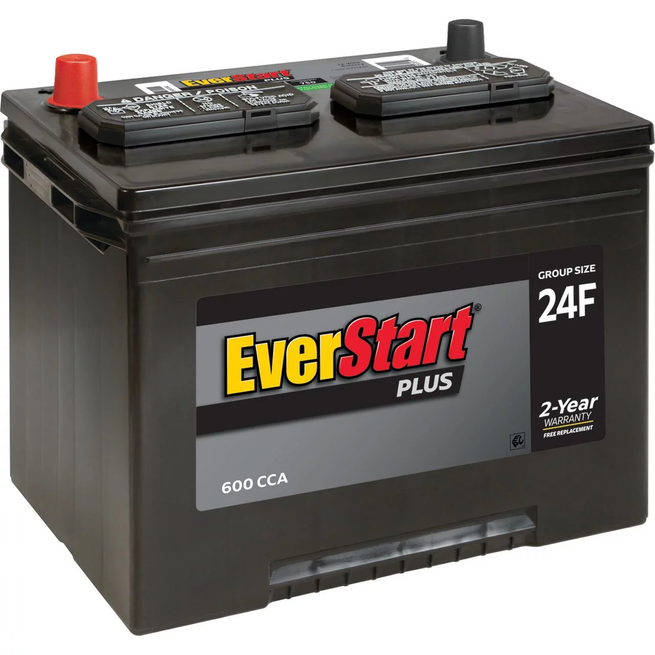 EverStart Plus Lead Acid Automotive Battery, Group Size 24F 12 Volt, 600 CCA - Inhomebuy