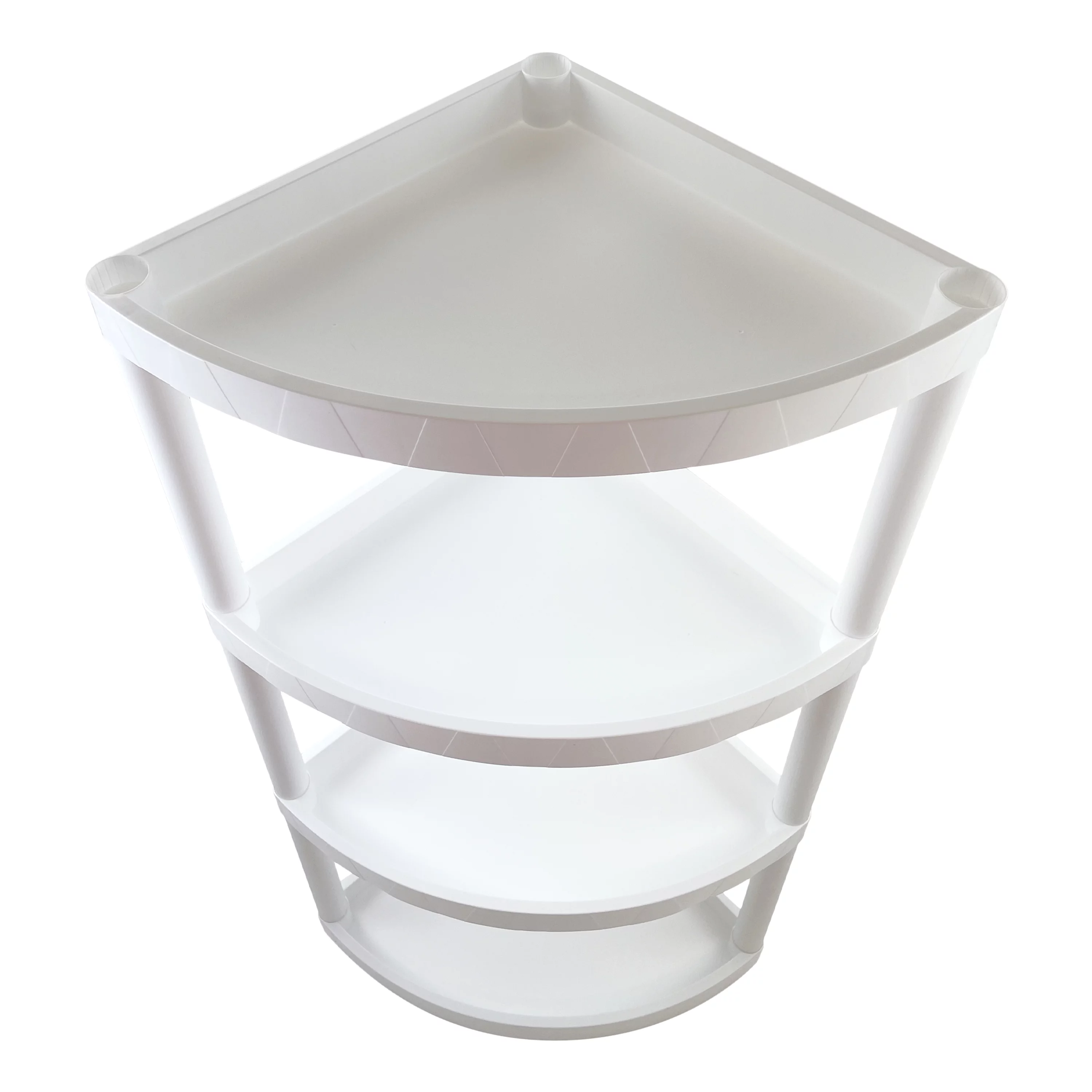 Hyper Tough 4 Tier Plastic Storage Corner Shelf, 20 lb per Shelf Capacity, White, Adult - Inhomebuy