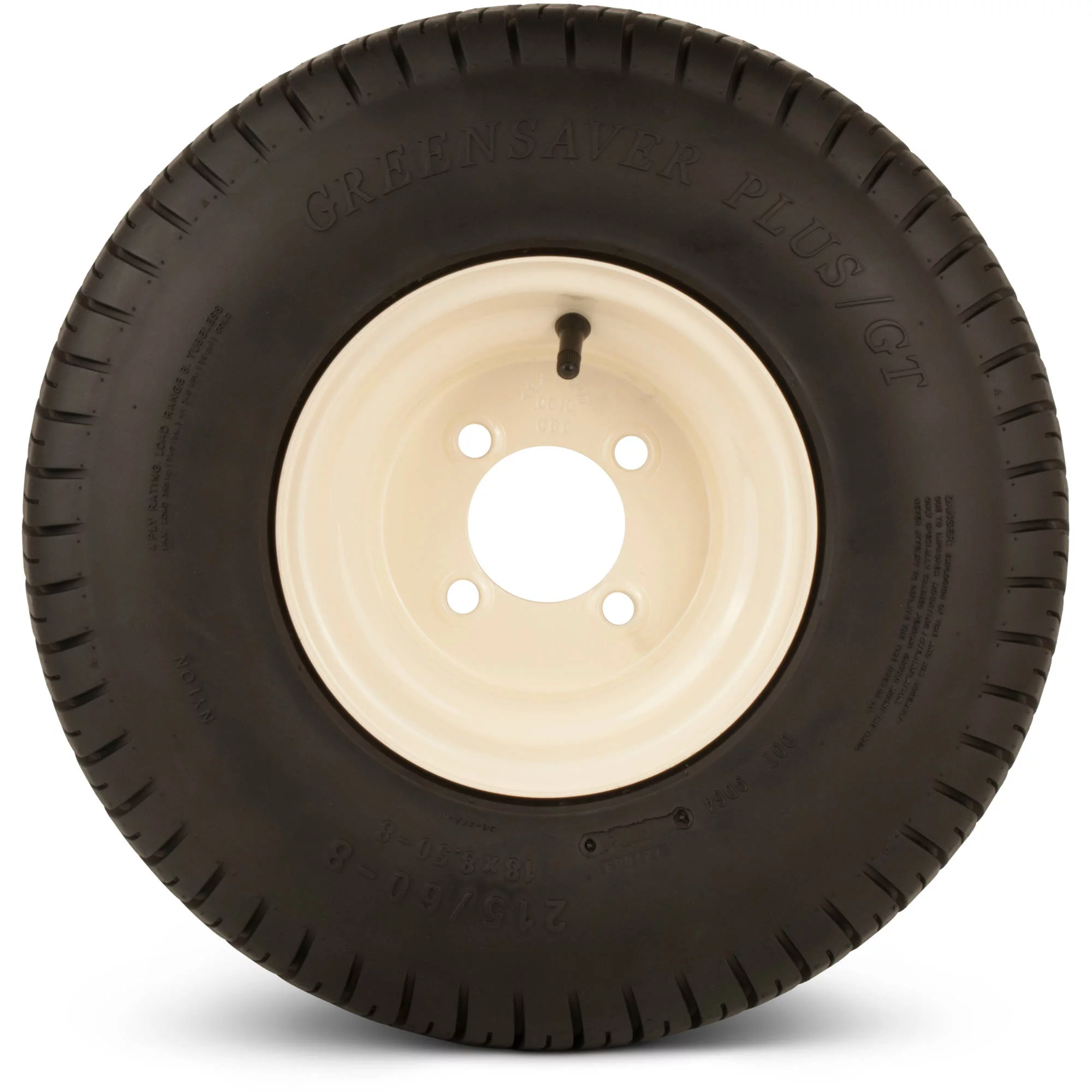 Greenball Greensaver Plus GT 215/60-8 4 PR Golf Cart Tire and Wheel 4 lug Almond Color Wheel - Inhomebuy