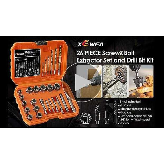 XEWEA 25Pcs Screw Extractor Set Hex Head Multi-Spline Easy Out Bolt Extractor Set - Inhomebuy