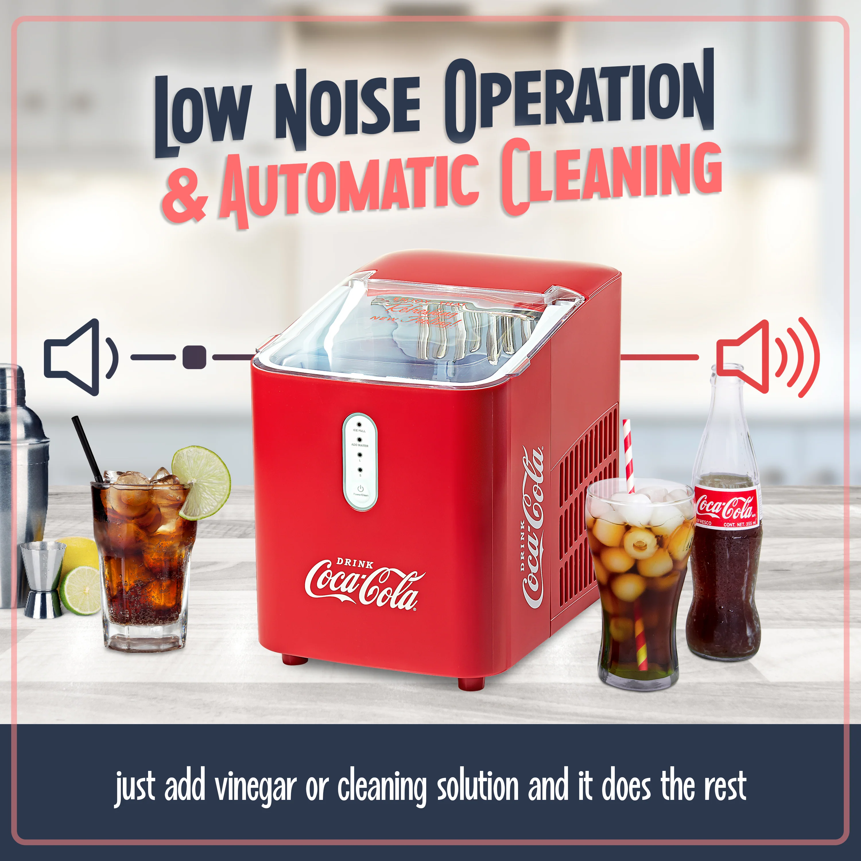 Coca-Cola Self Cleaning 26-Pound Automatic Ice Maker - Inhomebuy