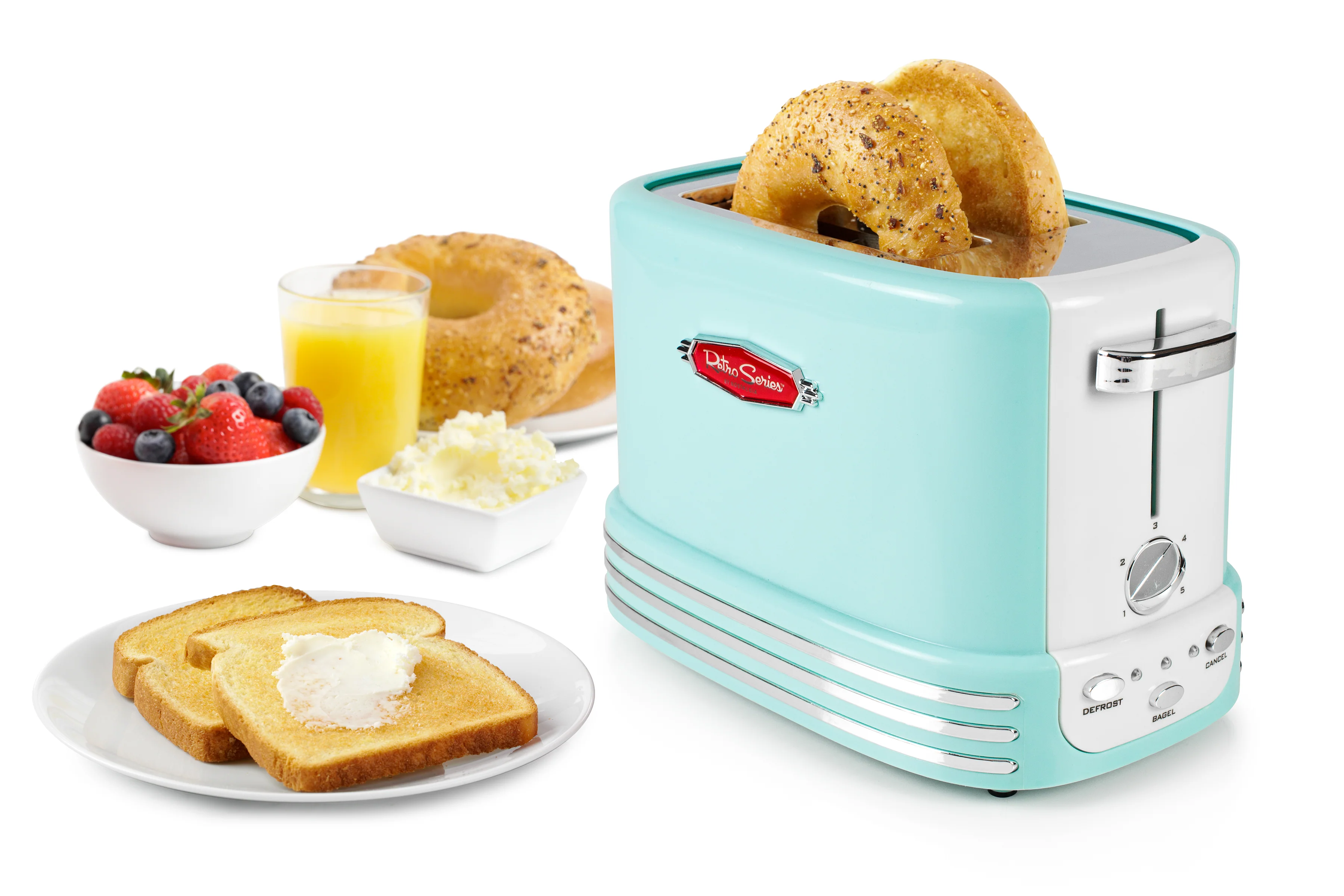 Retro 2-Slice Toaster, Aqua - Inhomebuy