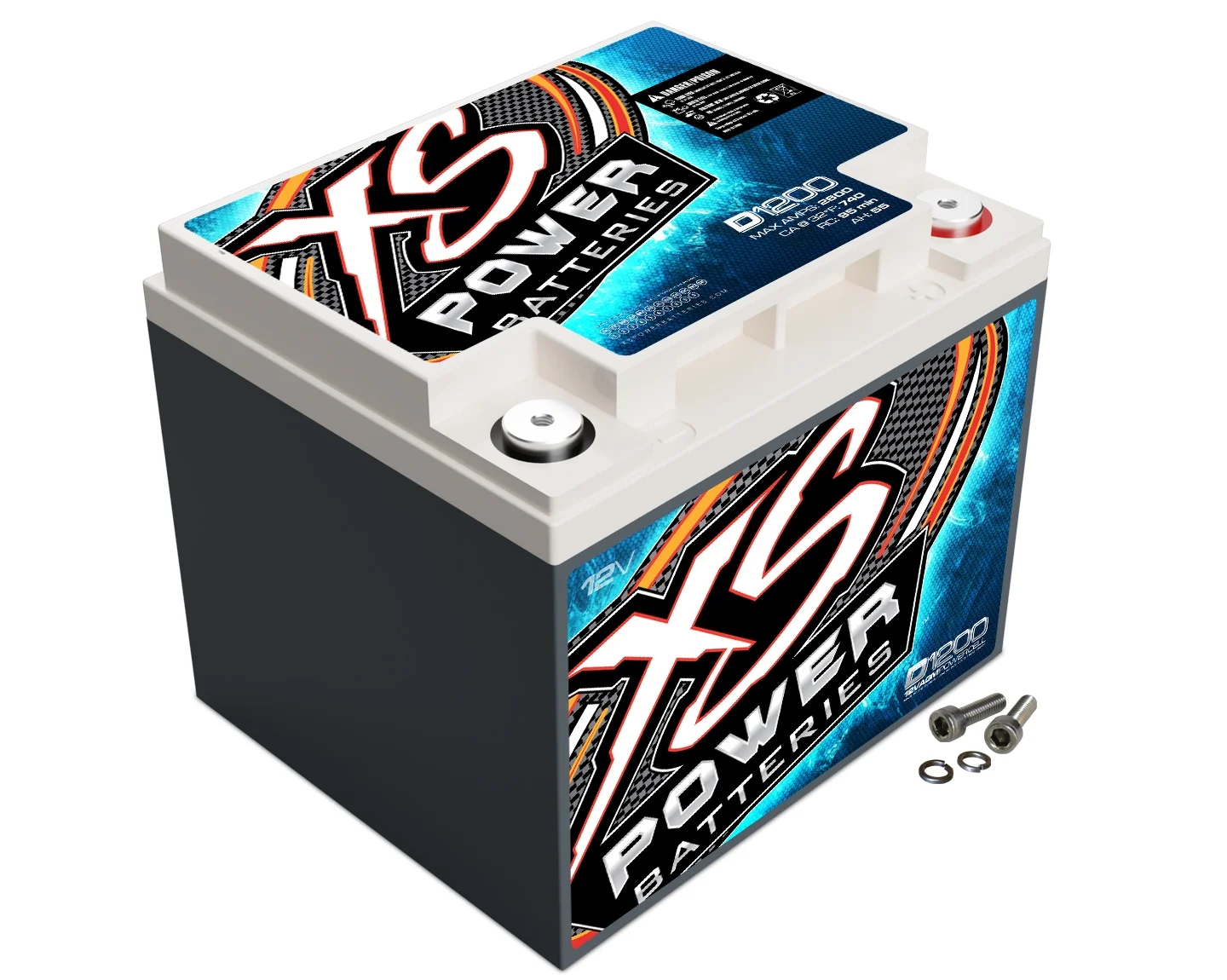 XS Power D1200 XS Series 12V 2600 Amp AGM High Output Battery with M6 Terminal Bolt - Inhomebuy