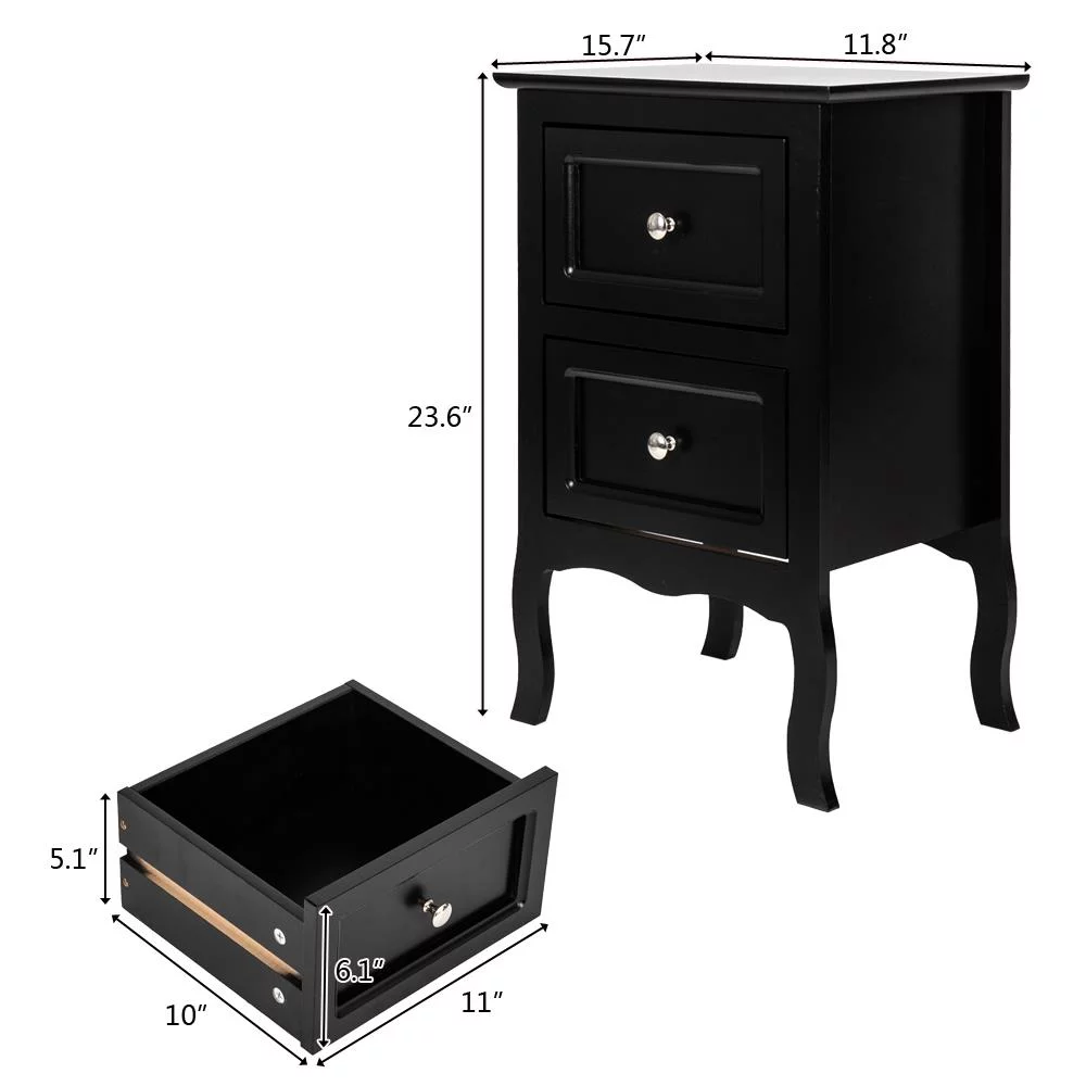 UBesGoo Wood Nightstand for Living Room,Bedroom,End Accent Table,Black, - Inhomebuy