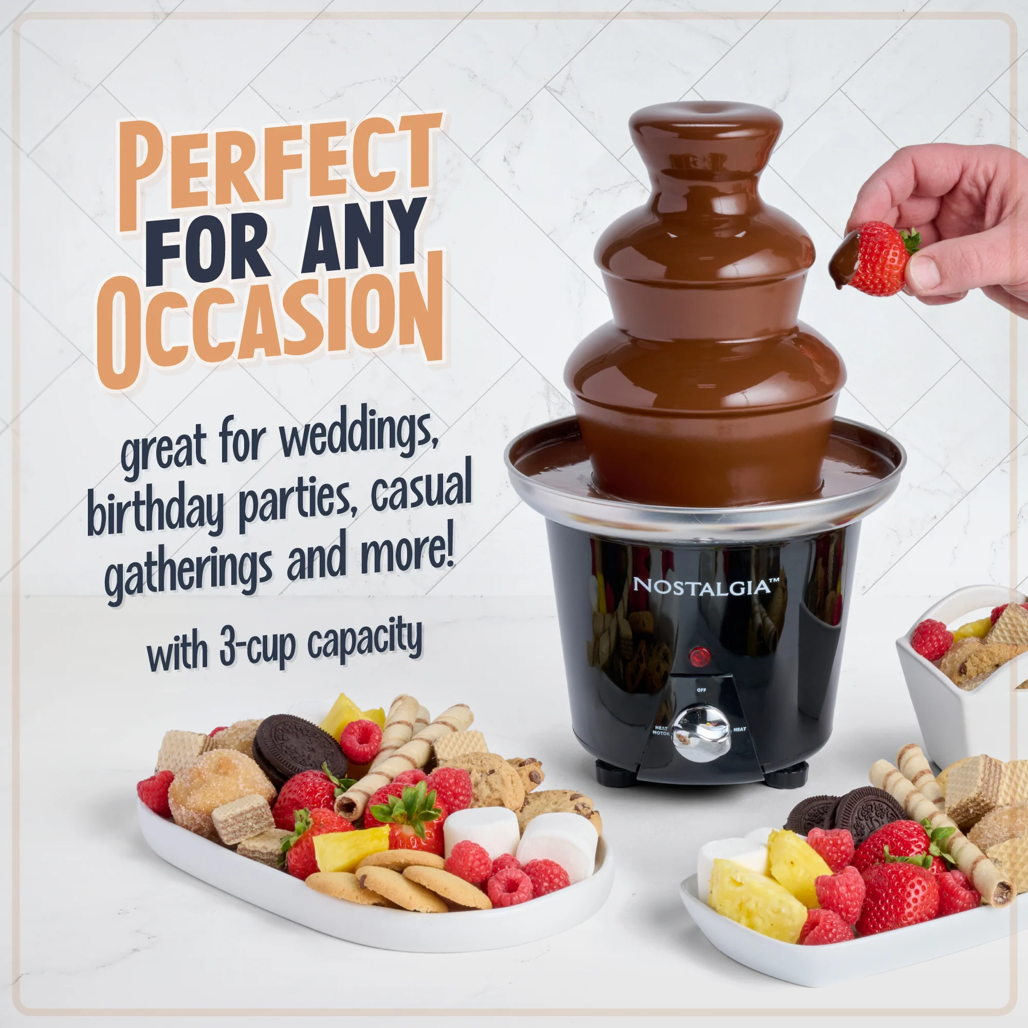 3-Tier 1.5-Pound Chocolate Fondue Fountain - Inhomebuy