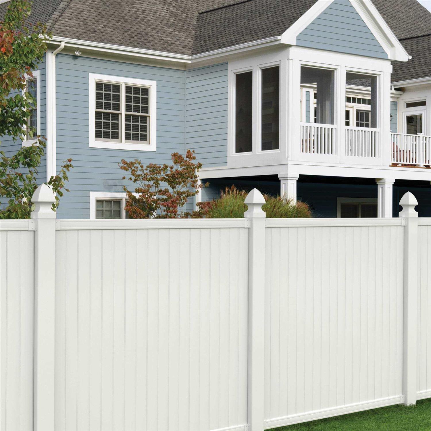 Outdoor Essentials 5 in. x 5 in. White Vinyl Gothic Fence Post Cap - Inhomebuy