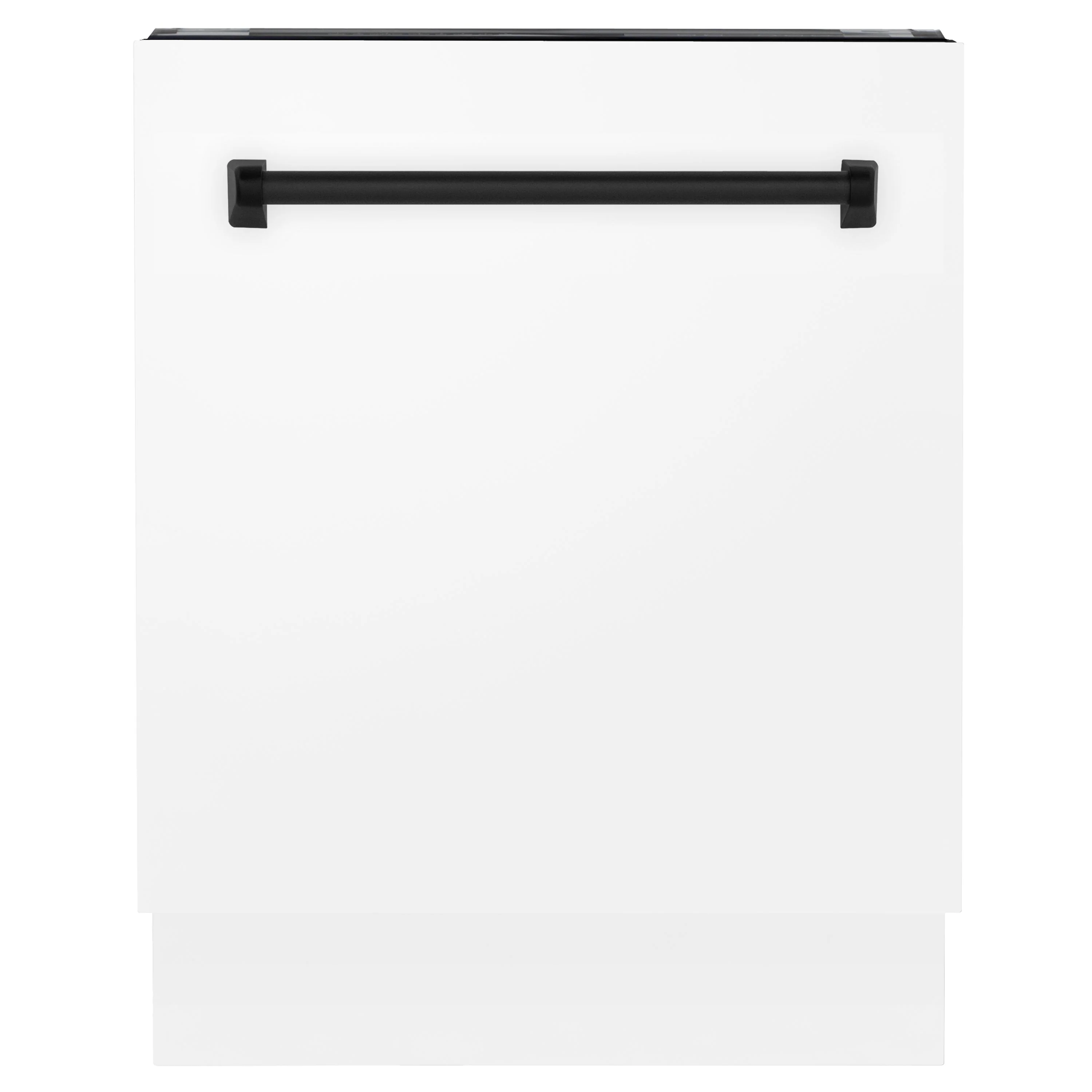 ZLINE Autograph Series 24 inch Tall Dishwasher in White Matte with Matte Black Handle, DWVZ-WM-24-MB - Inhomebuy