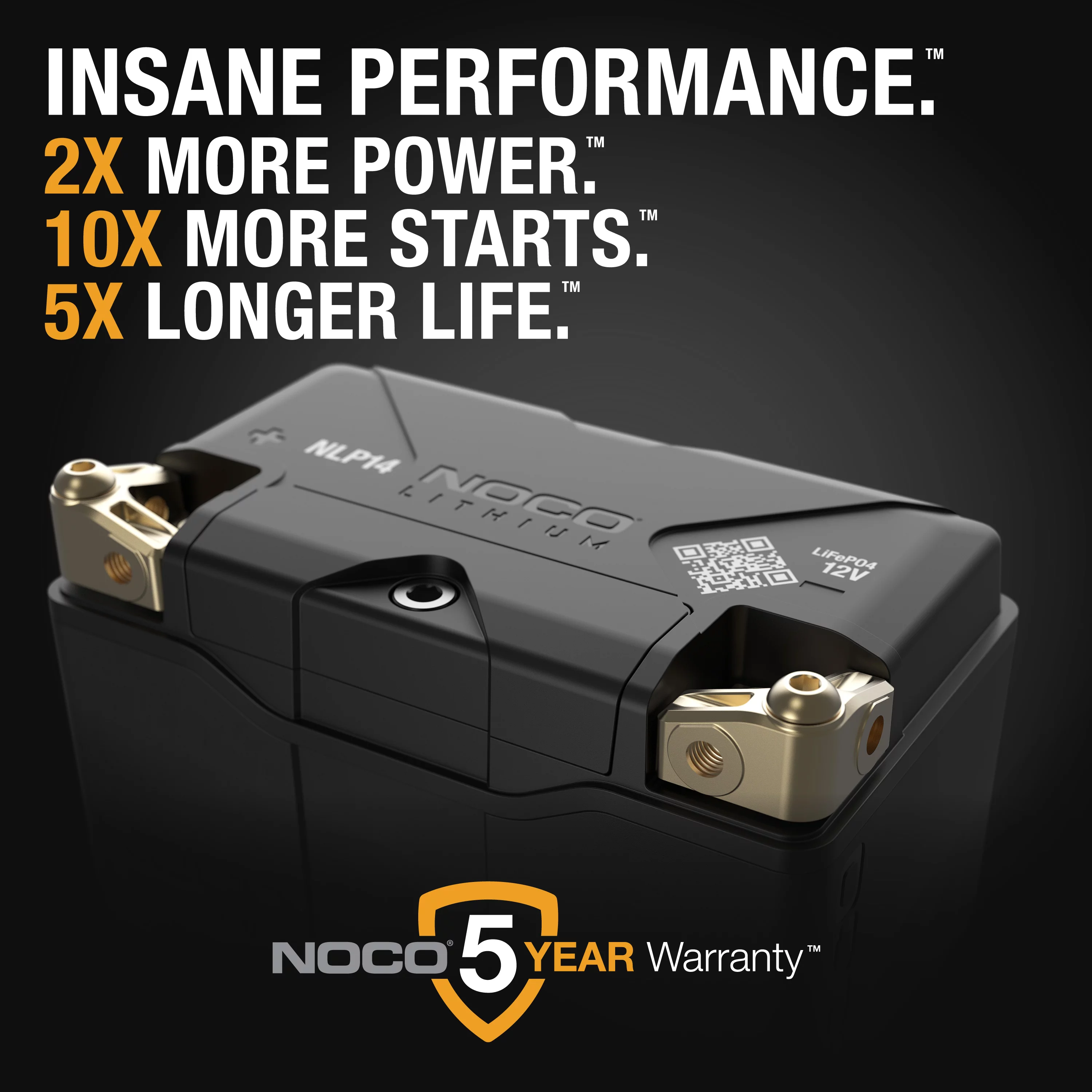 NOCO Lithium NLP14 Group 14 500A 12V 4Ah Lithium Powersport Battery - Inhomebuy