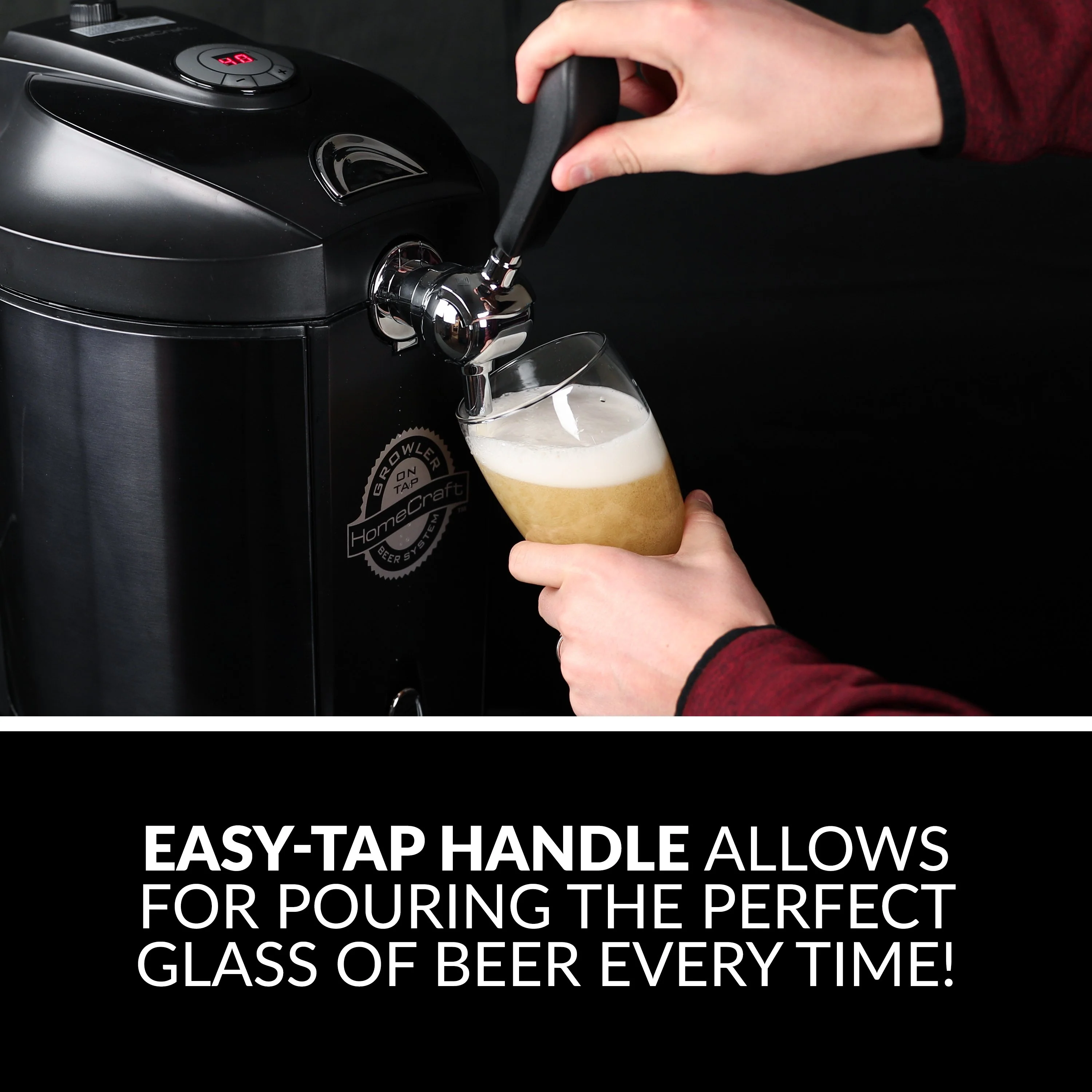 HomeCraft�?Black Stainless Steel Tap Beer Growler Cooling System - Inhomebuy