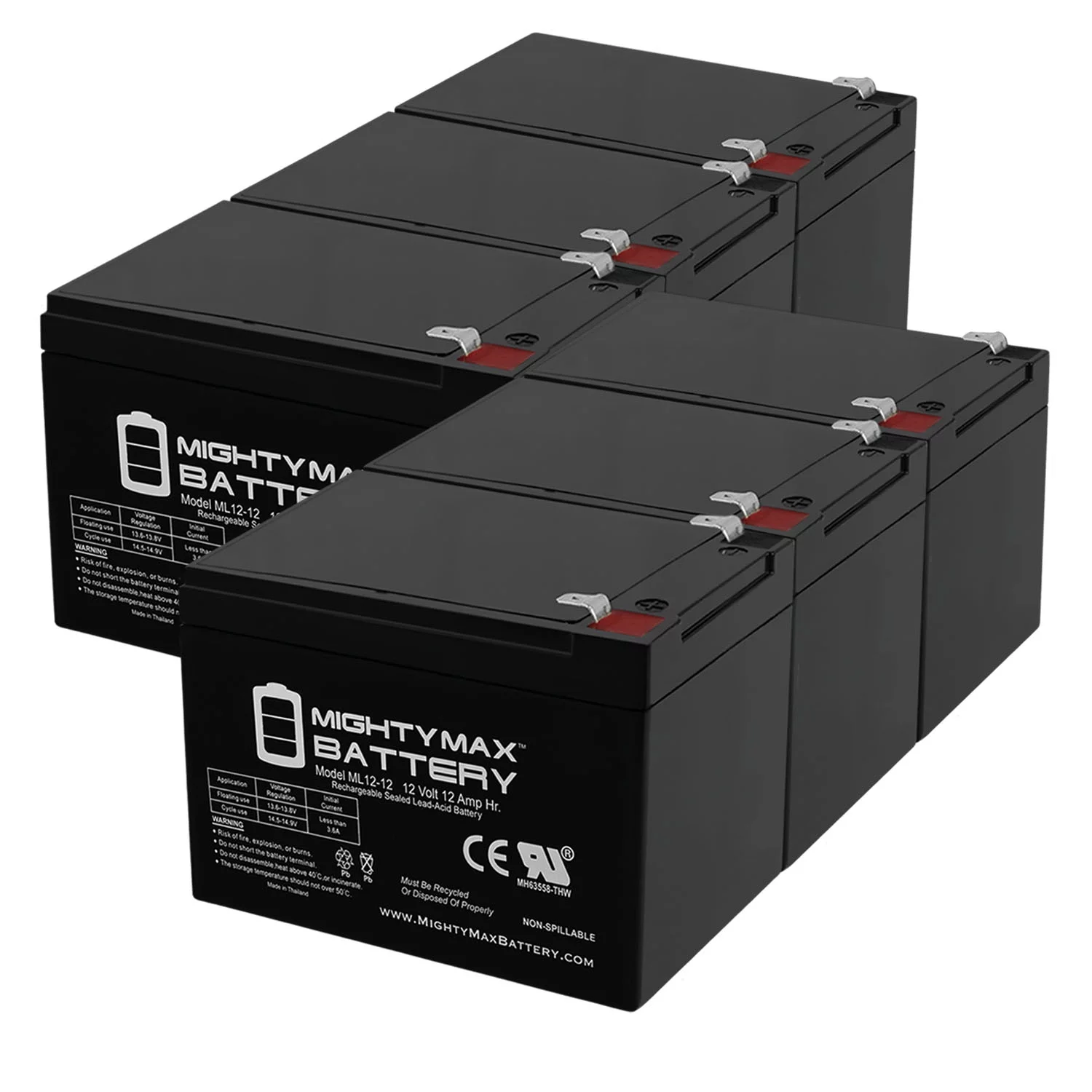 ML12-12 - 12V 12AH F2 SLA AGM DEEP-CYCLE RECHARGEABLE BATTERY - Inhomebuy