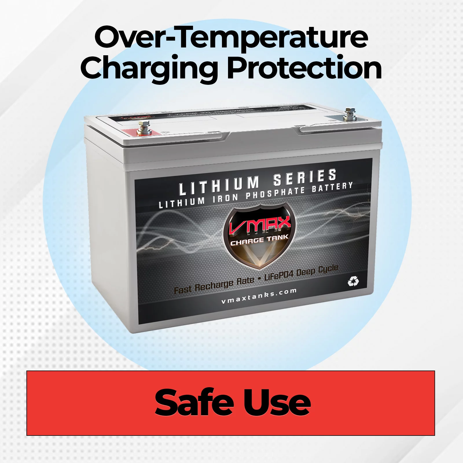 VMAX LFP27-12100 12 Volt 100AH Lithium Deep Cycle for Boats and 30-80LB Trolling Motors - Inhomebuy