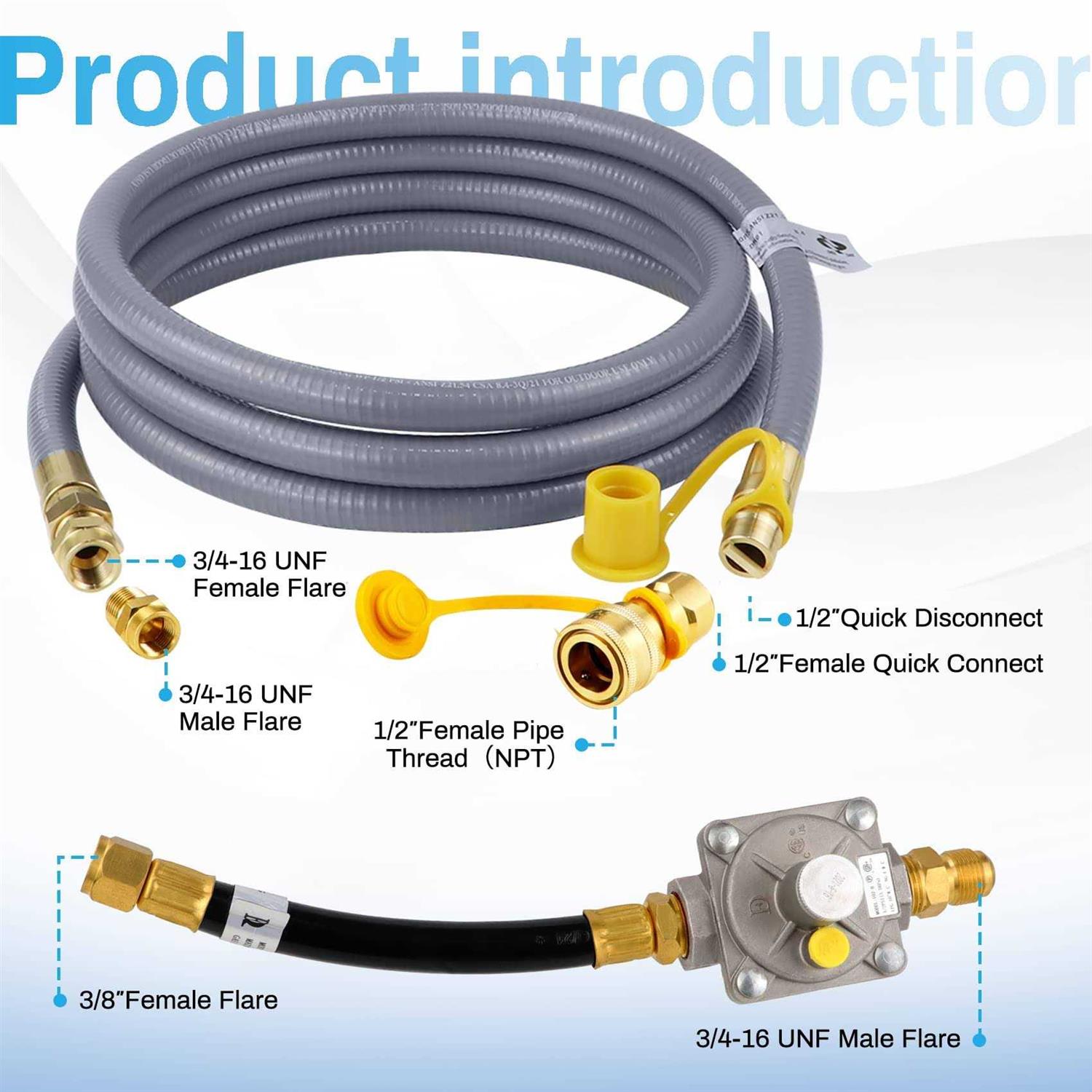 Dozont 710-0003 Natural Gas Conversion Kit Compatible with Kitchen-aid Propane Gas Grill Conversion, 710-0003 Natural Gas Hose and Regulator - Inhomebuy