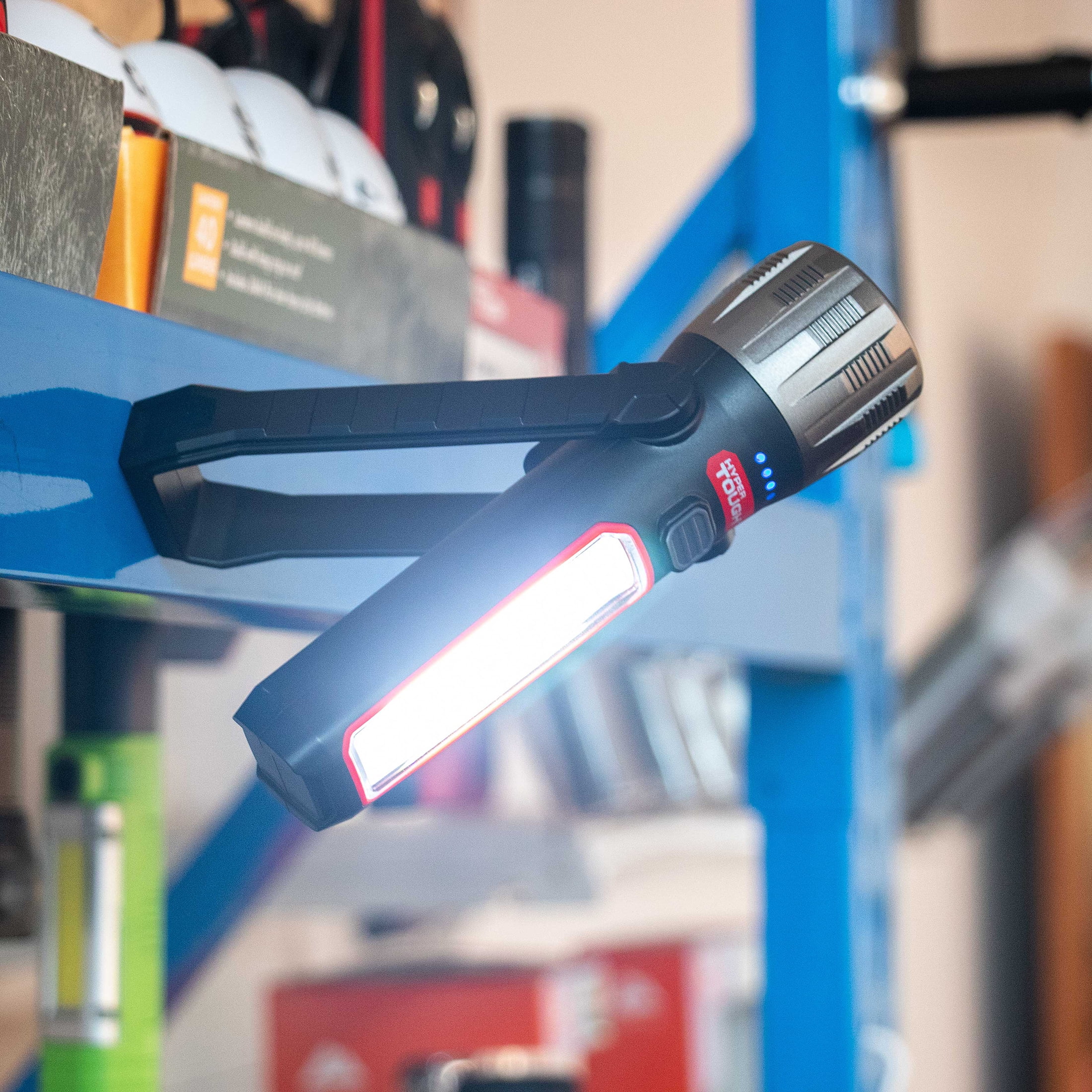 Hyper Tough 500 Lumens Portable Multi-Use LED Work Light with Folding Stand and Magnetic Base - Inhomebuy