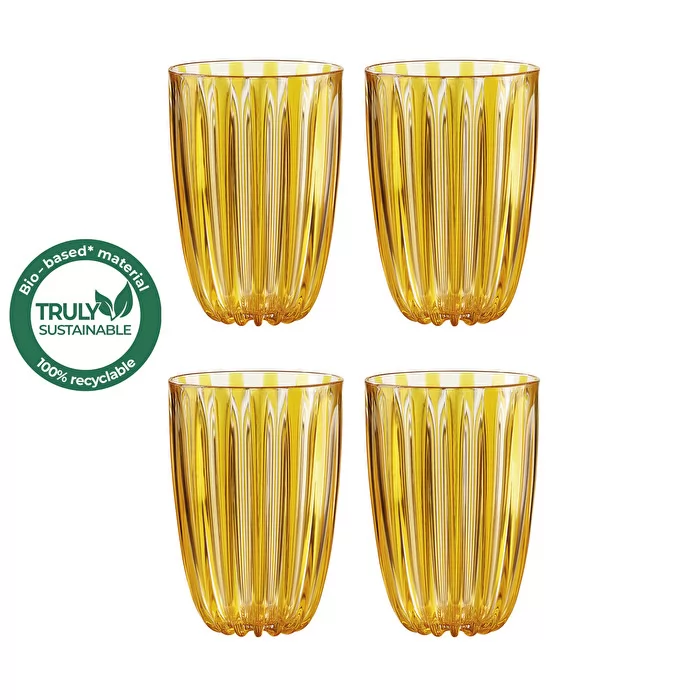 DolceVita Set of 4 Glasses Amber - Inhomebuy
