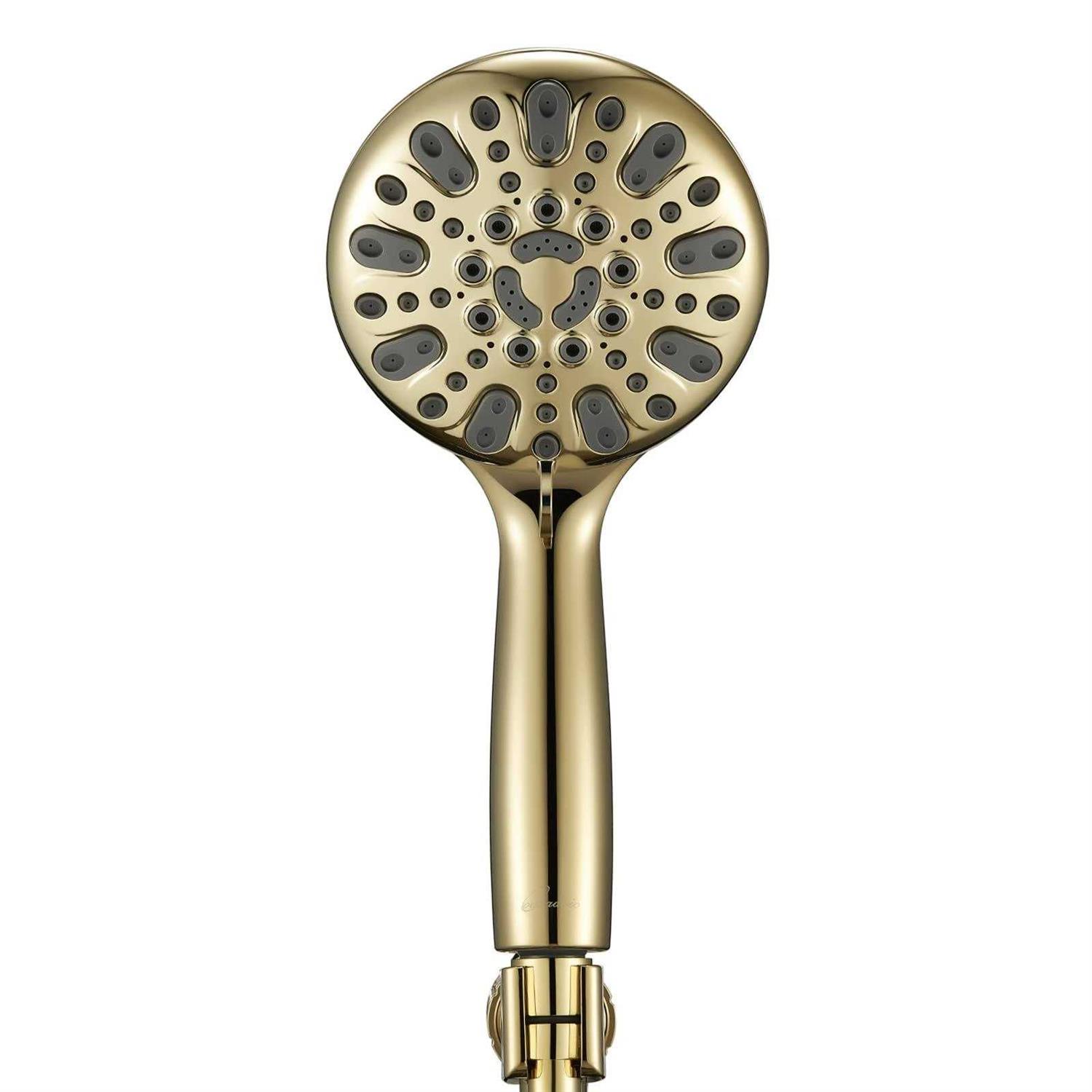 Couradric Handheld Shower Head, 6 Spray Setting High Pressure Shower Head with Brass Swivel Ball Bracket and Extra Long Stainless Steel Hose - Inhomebuy