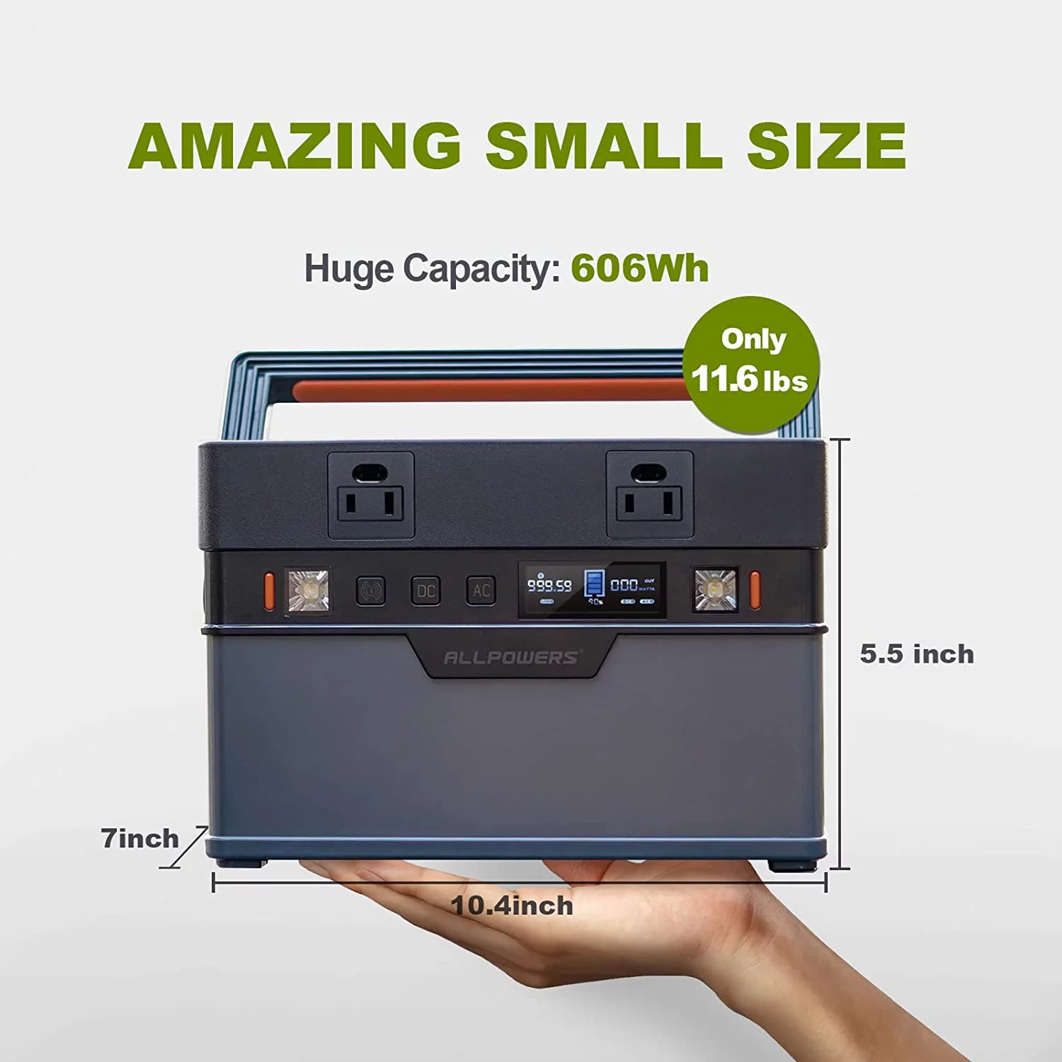 ALLPOWERS 700W (Peak 1400W) 606Wh Solar Generator, 16400mAh Portable Power Station with AC Outlets Backup Battery for Camping RV Home Use Emergency CAPA off-Grid - Inhomebuy