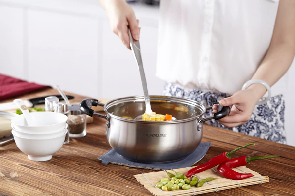Charms Stainless-Steel Casserole Pot with Glass Lid |24JBC10| 24cm - Inhomebuy
