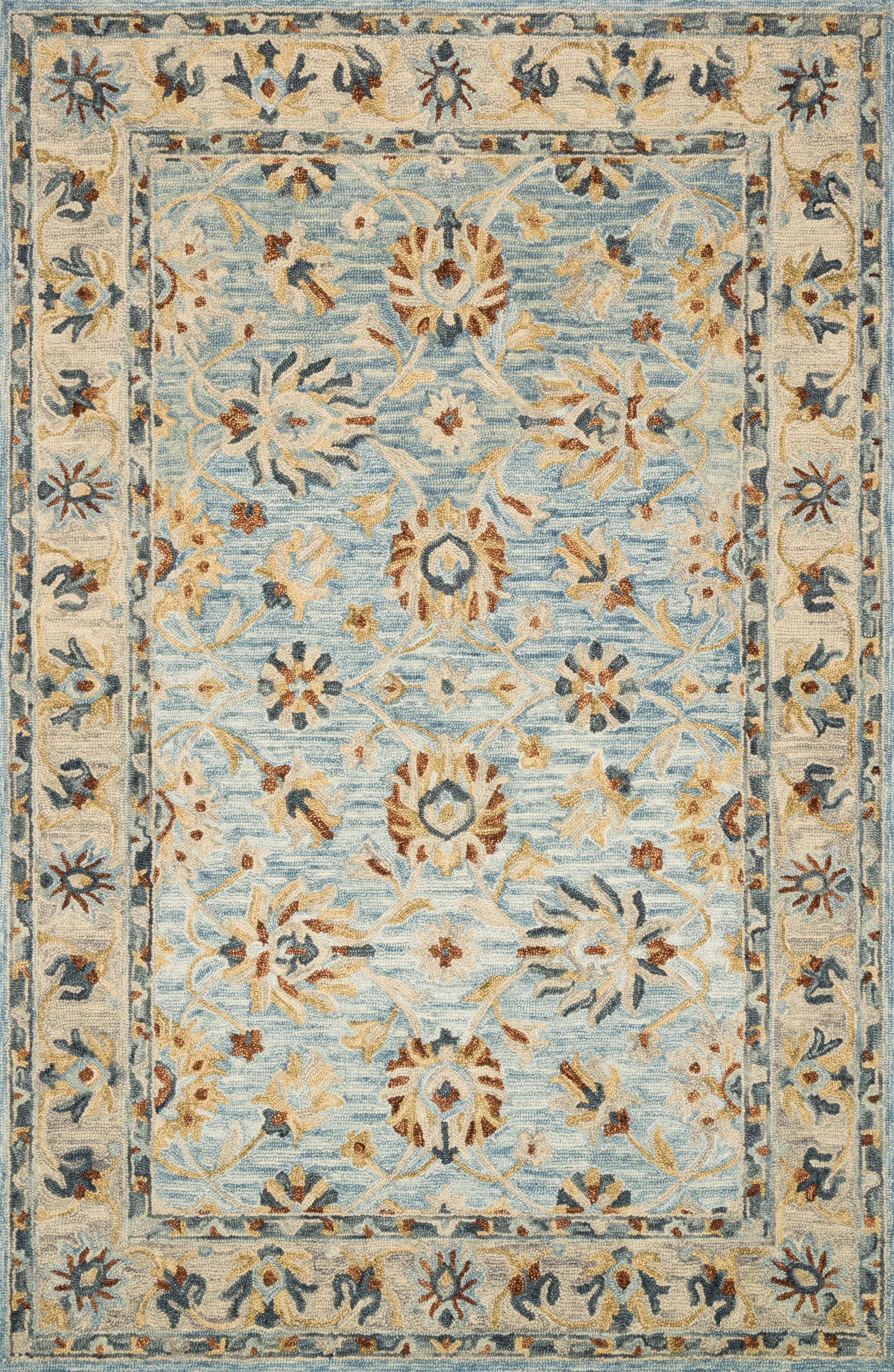Loloi Rugs Victoria Collection Rug in Lt. Blue, Natural - 9'3