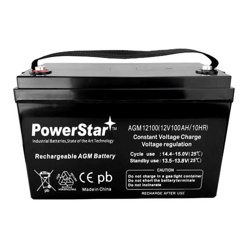 PowerStar 12 V 100Ah SLR100 Deep Cycle SLA Battery for Camper, RV, Travel - Inhomebuy