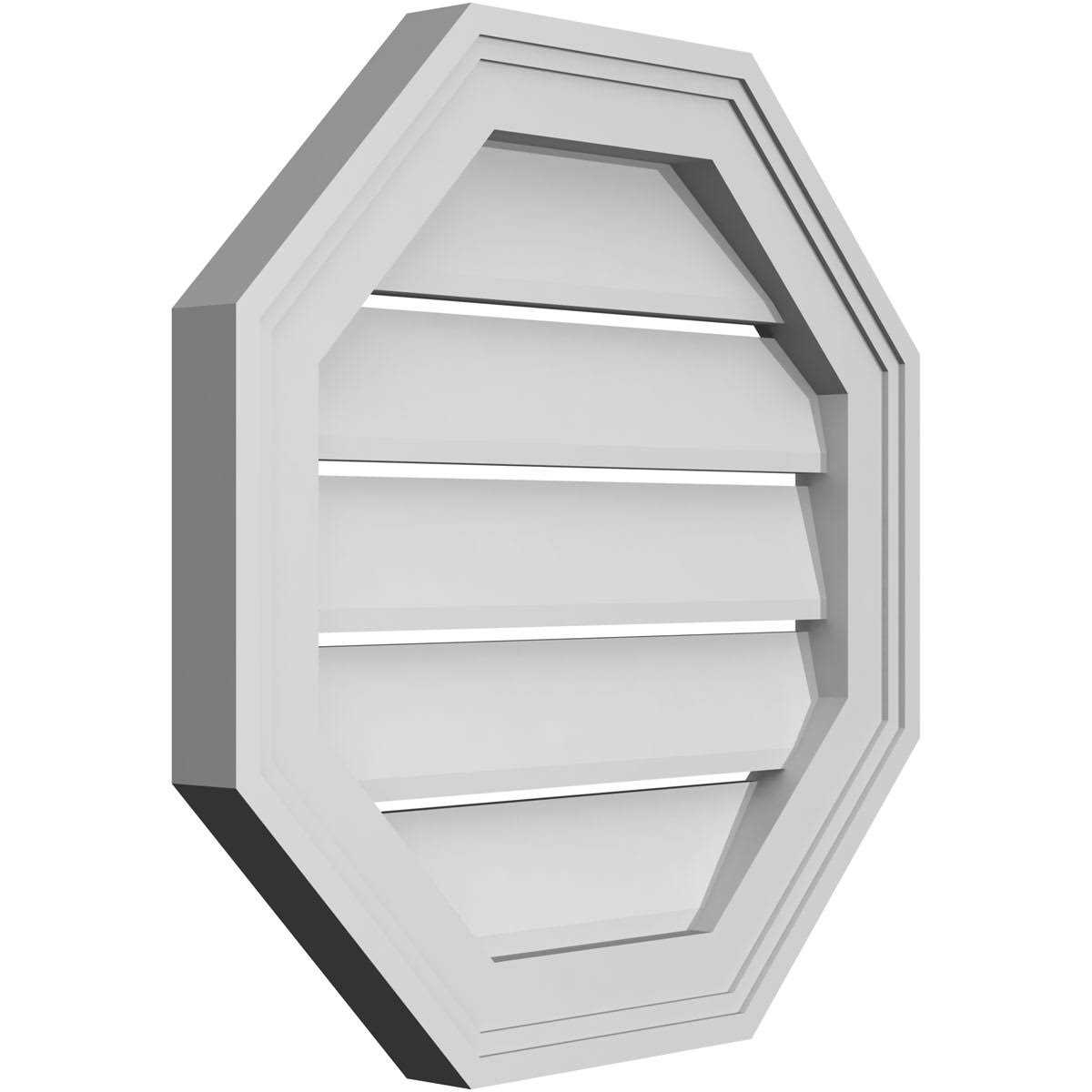 Ekena Millwork Octagonal Surface Mount PVC Gable Vent - Inhomebuy