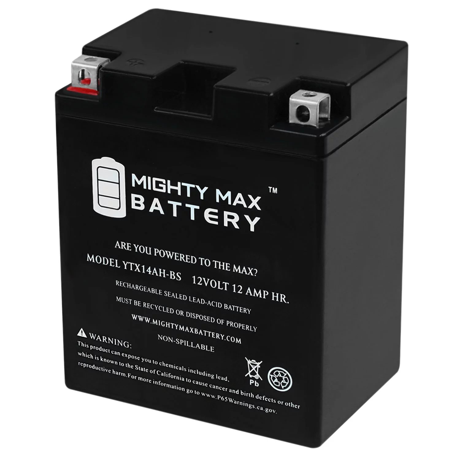 YTX14AH 12V 12AH Battery for Polaris 400 All Models '94-'14 - Inhomebuy