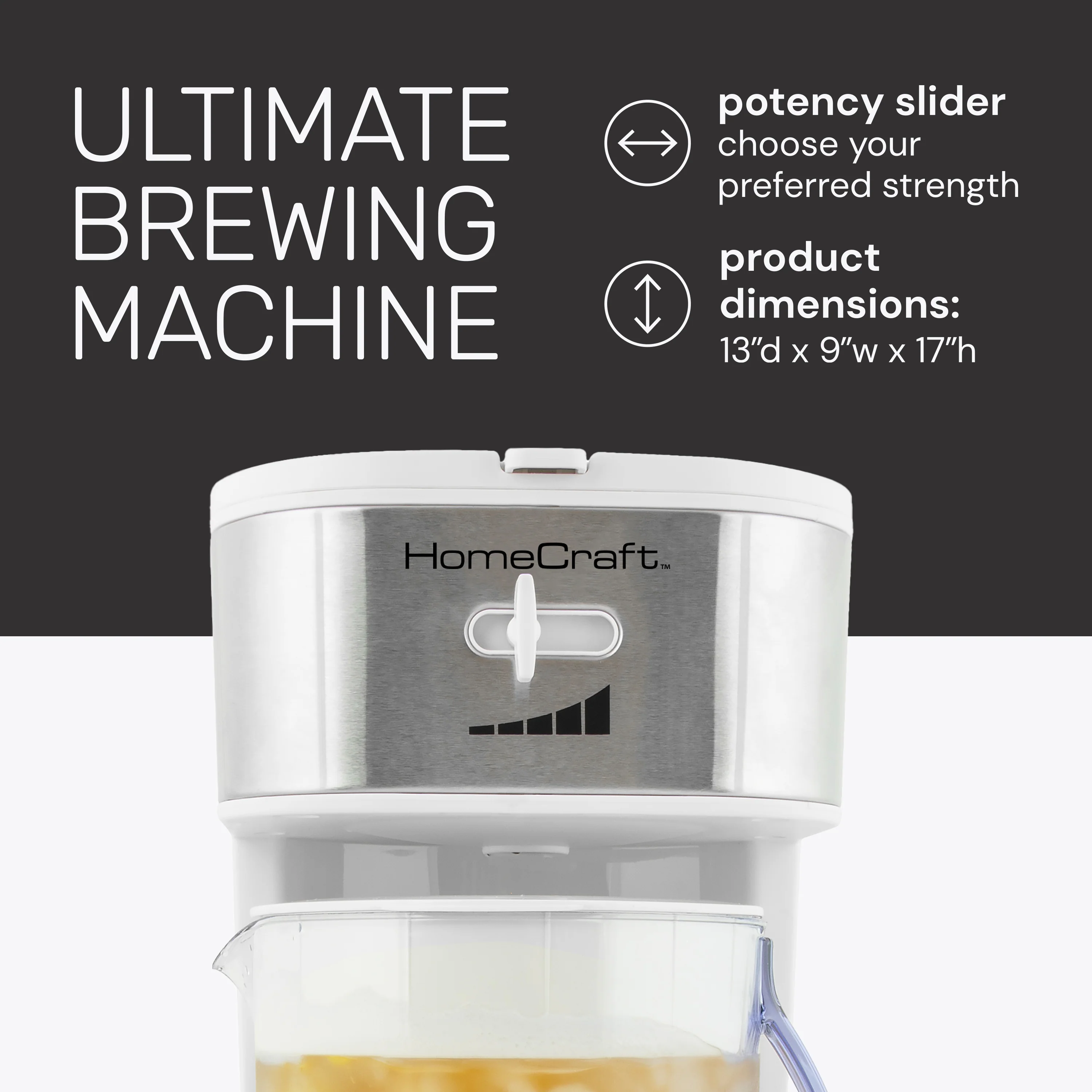 HomeCraft 3-Quart White Café' Ice Tea and Iced Coffee Brewing System - Inhomebuy