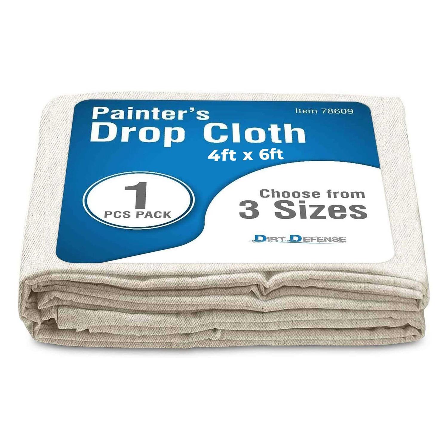 Dirt Defense Canvas Drop Cloth Cotton Tarp Large Canvas Tarp For Art Supplies, Drop Painting Supplies/paint Canvas Fabric and Furniture - Inhomebuy