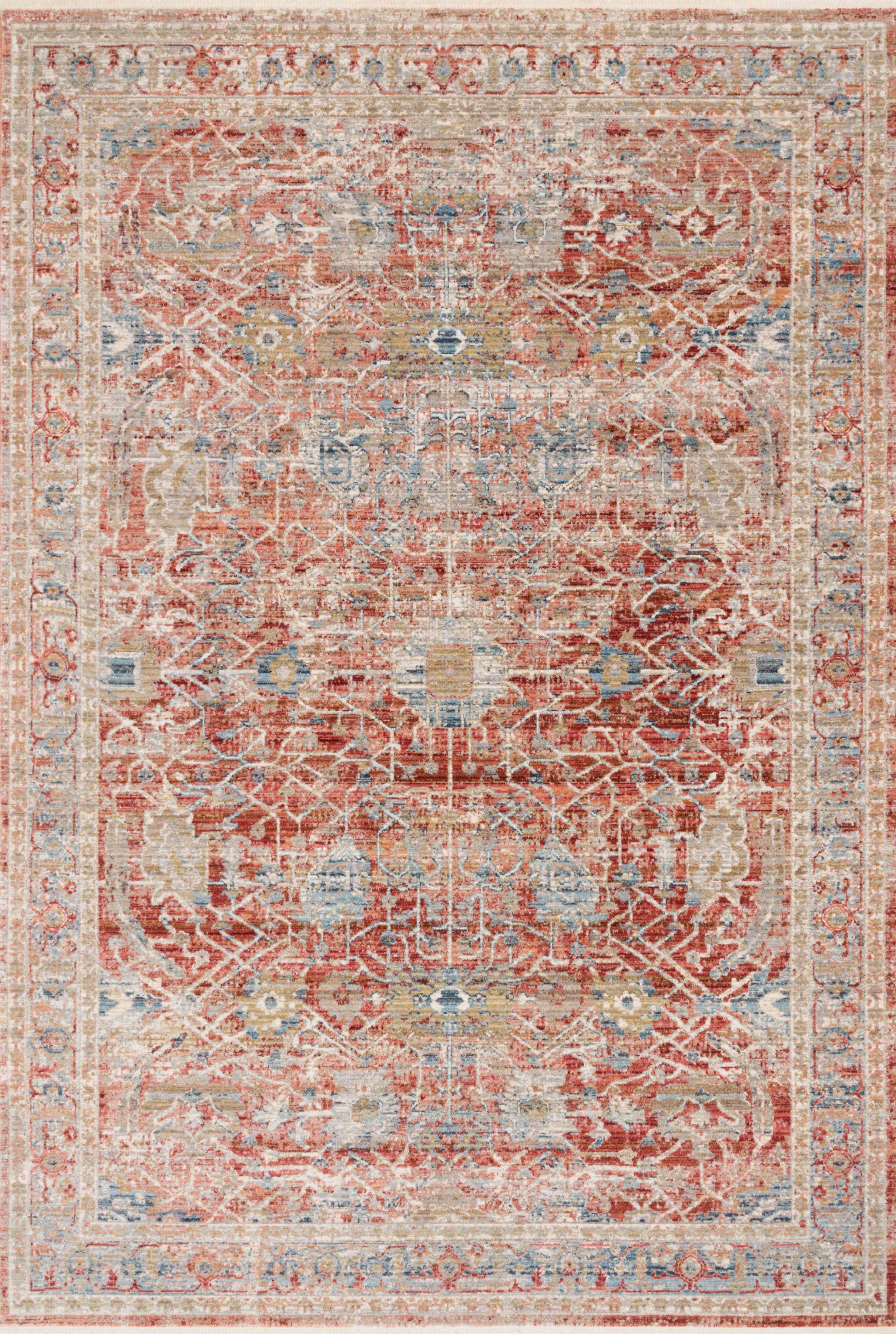 Loloi Rugs Claire Collection Rug in Red, Ivory - 7'10