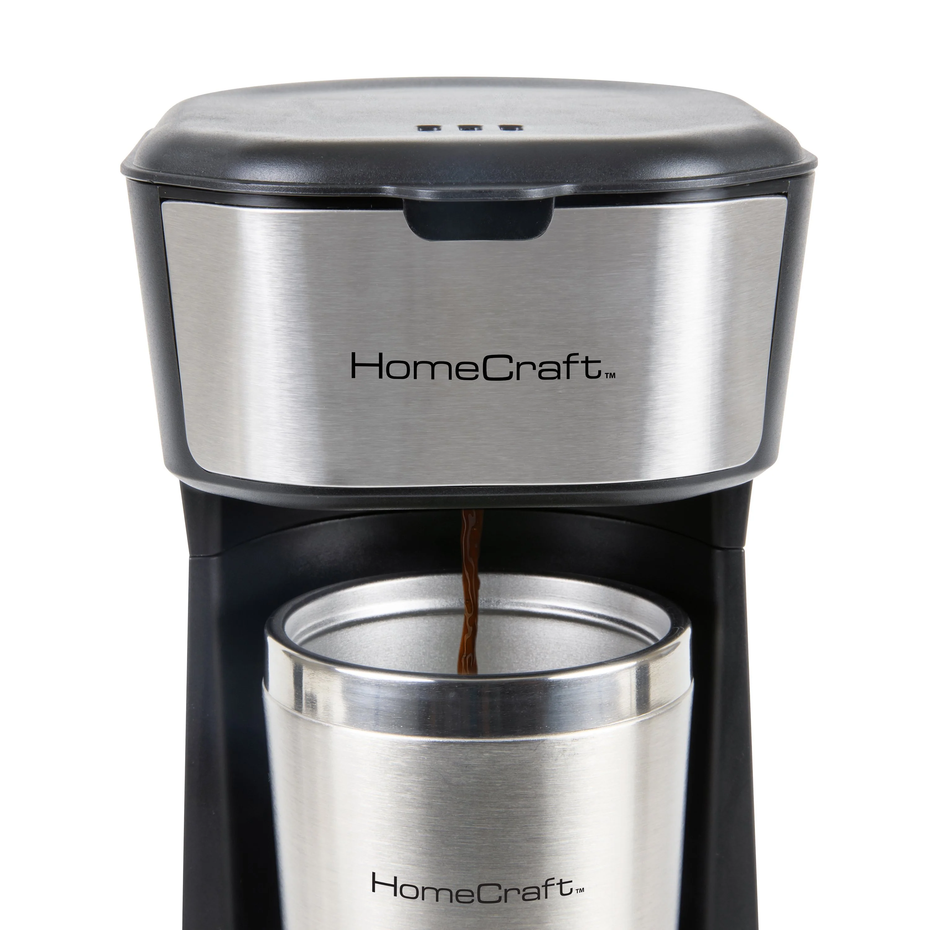 HomeCraft Single Serve Coffee Maker With Travel Mug - Inhomebuy