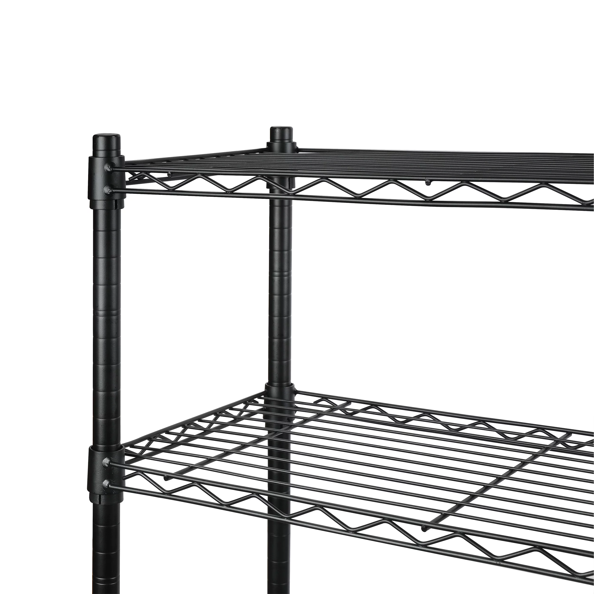 Hyper Tough 4 Tier Wire Shelf Unit, Black, 1400 lb. Capacity - Inhomebuy