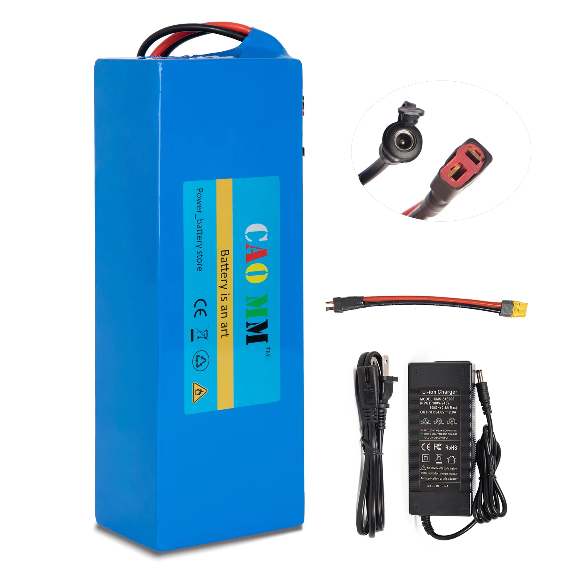 48V 10Ah Ebike Battery with Charger XT90 48V Scooter Lithium Battery for 1000W Electric Bike Motor - Inhomebuy