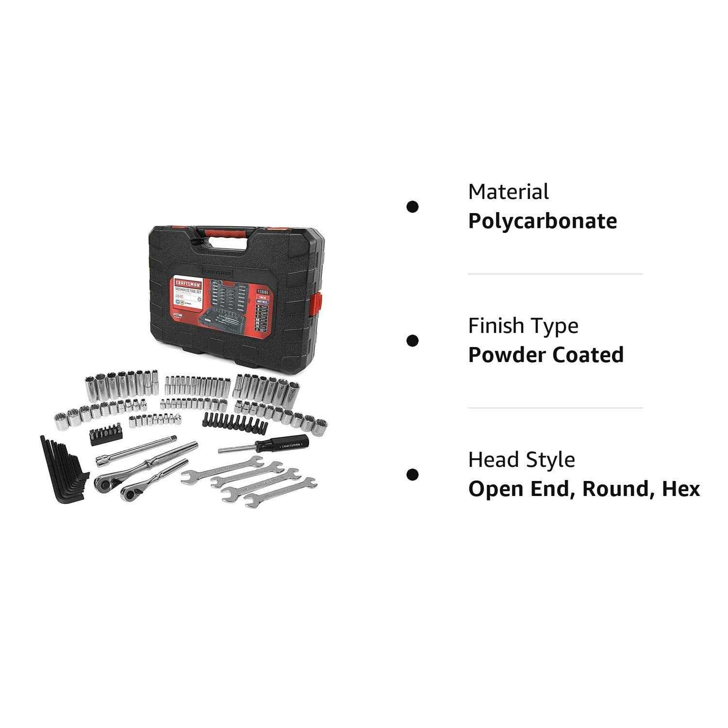 Craftsman Mechanic Tool Set 230 Piece with 3 Drawers - Inhomebuy