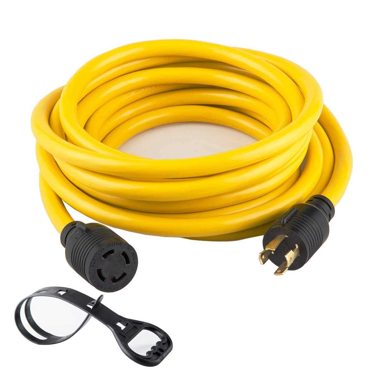 Yodotek 50FT Multiple Power Extension Cord Black,7 Evenly-Spaced Inline Outlet - Inhomebuy