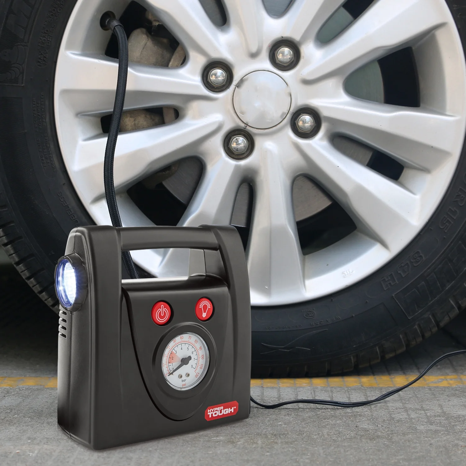 Hyper Tough 12V Standard Tire Inflator - Inhomebuy