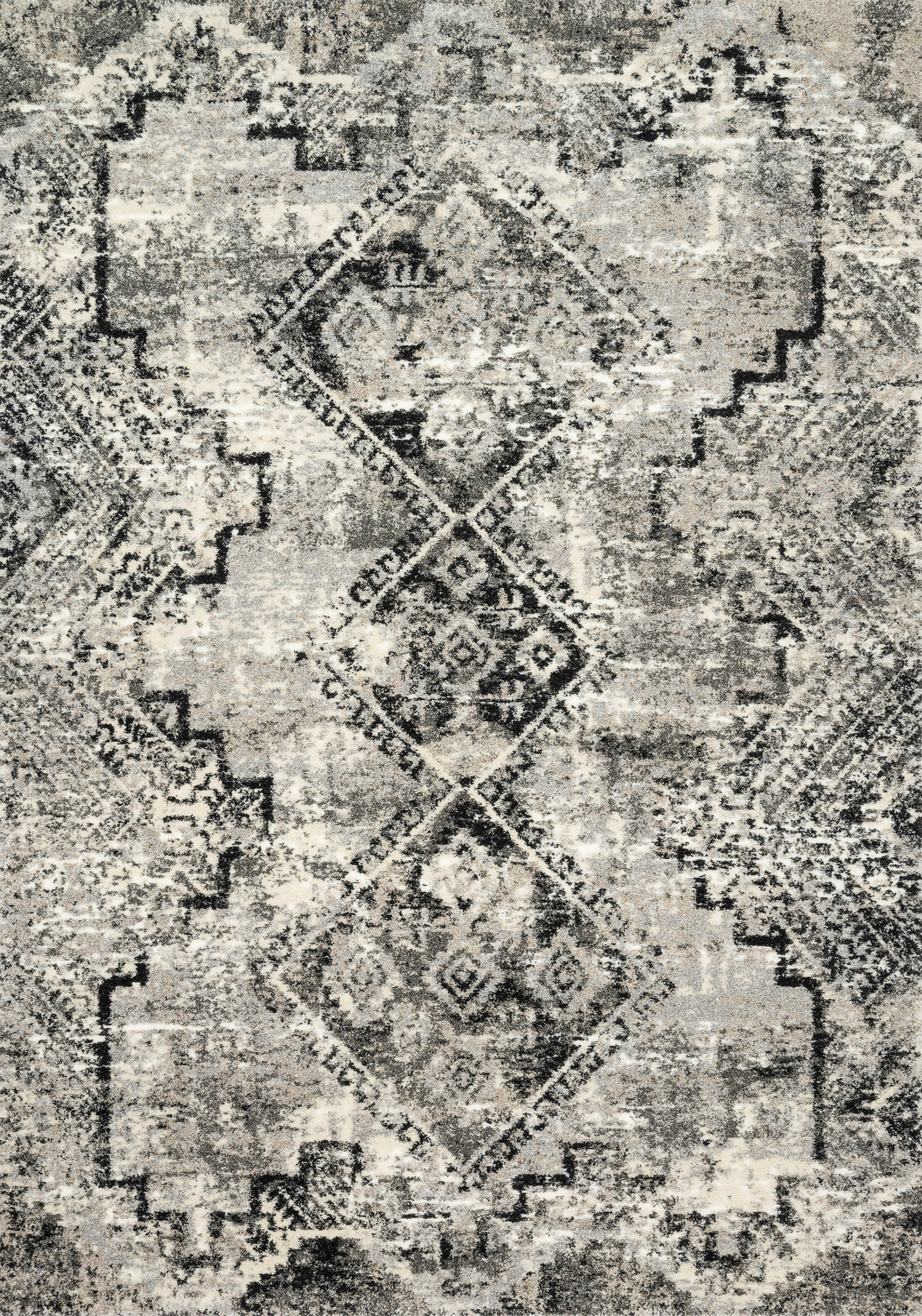 Loloi Rugs Viera Collection Rug in Grey, Black - 8'11