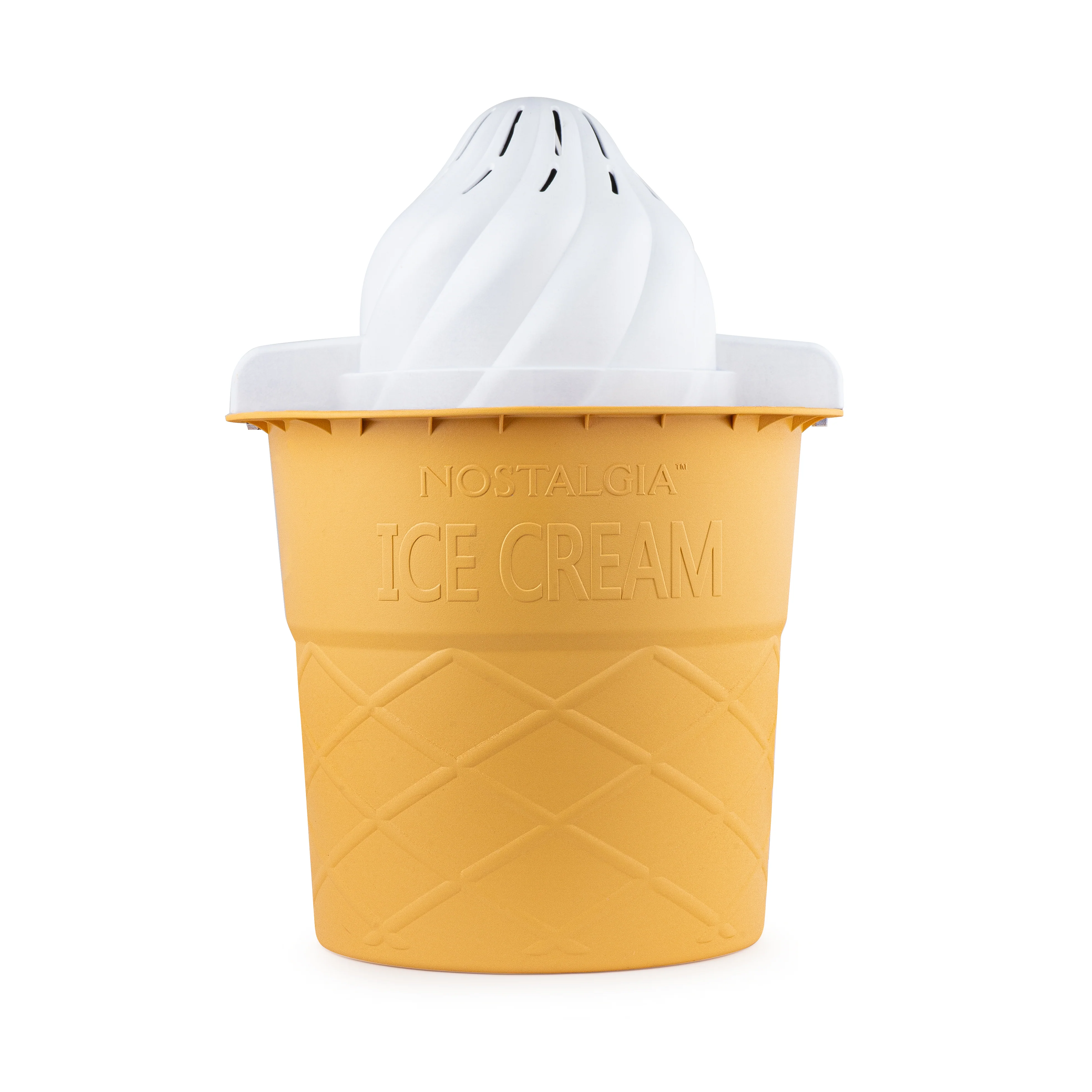 4-Quart Swirl Cone Ice Cream Maker, Vanilla White - Inhomebuy