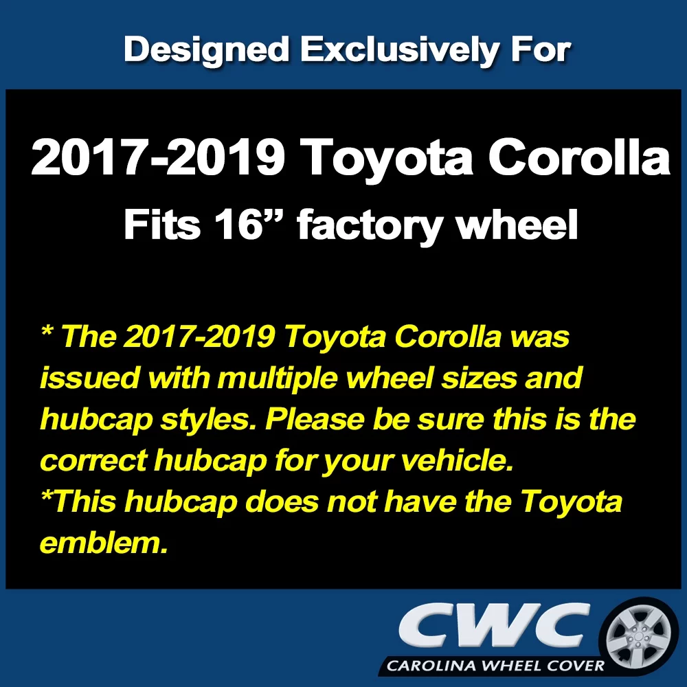 Premium Hubcap Set for Toyota Corolla 2017-2019 - Replacement 16-inch Wheel Covers - Inhomebuy