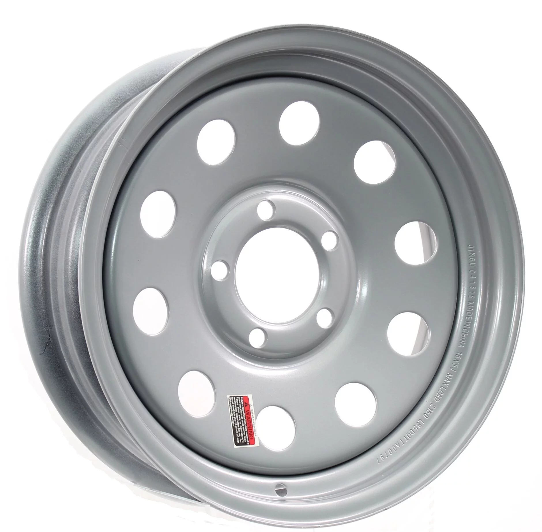 Trailer Rim Wheel 15 x 6 in. 15x6 5 Lug Hole Bolt Wheel Silver Modular Design - Inhomebuy