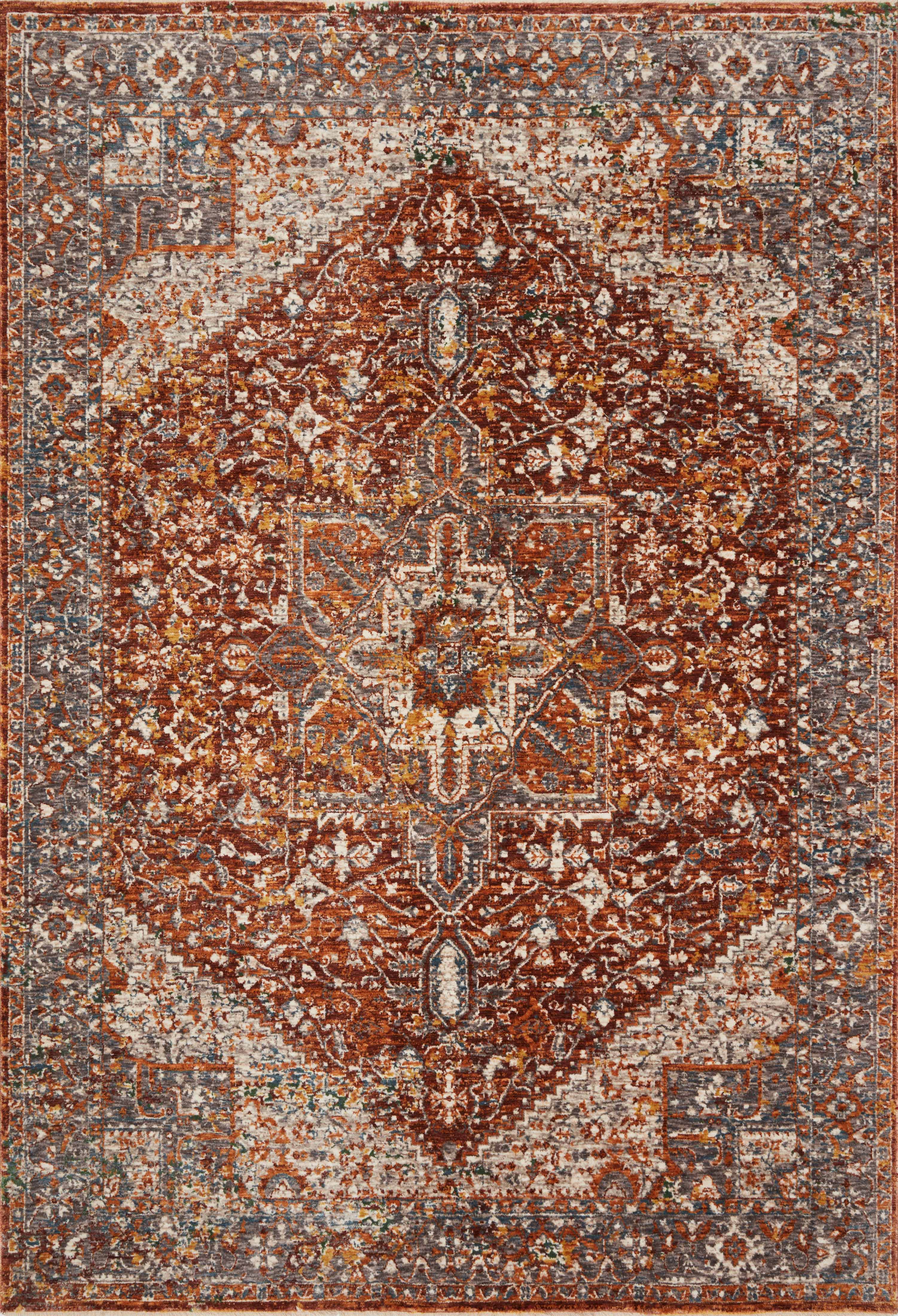Loloi Rugs Lourdes Collection Rug in Rust, Multi - 9'6
