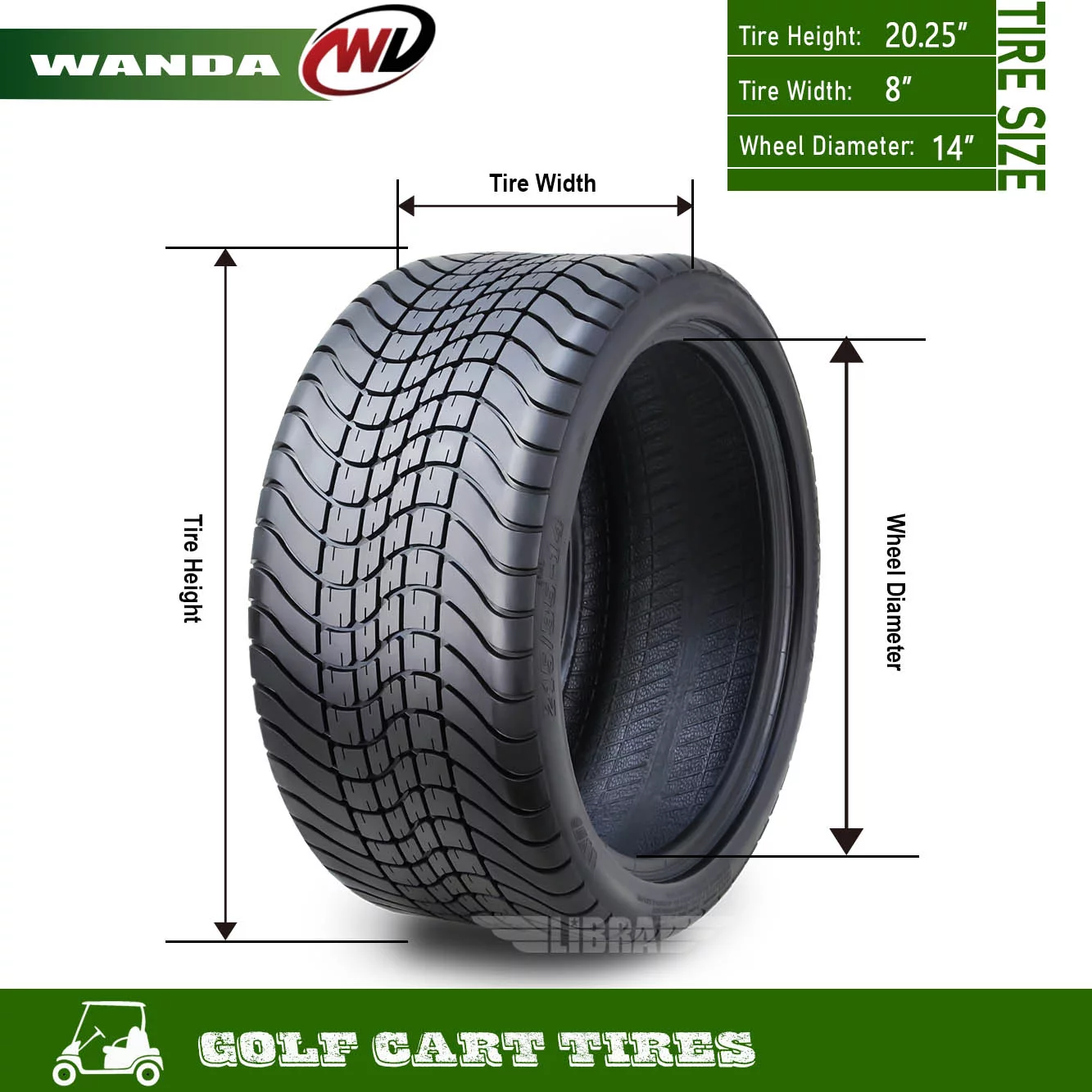 WANDA 215/35-14 Golf Cart ATV Tires 4 Ply 215/35x14 14009 - Inhomebuy
